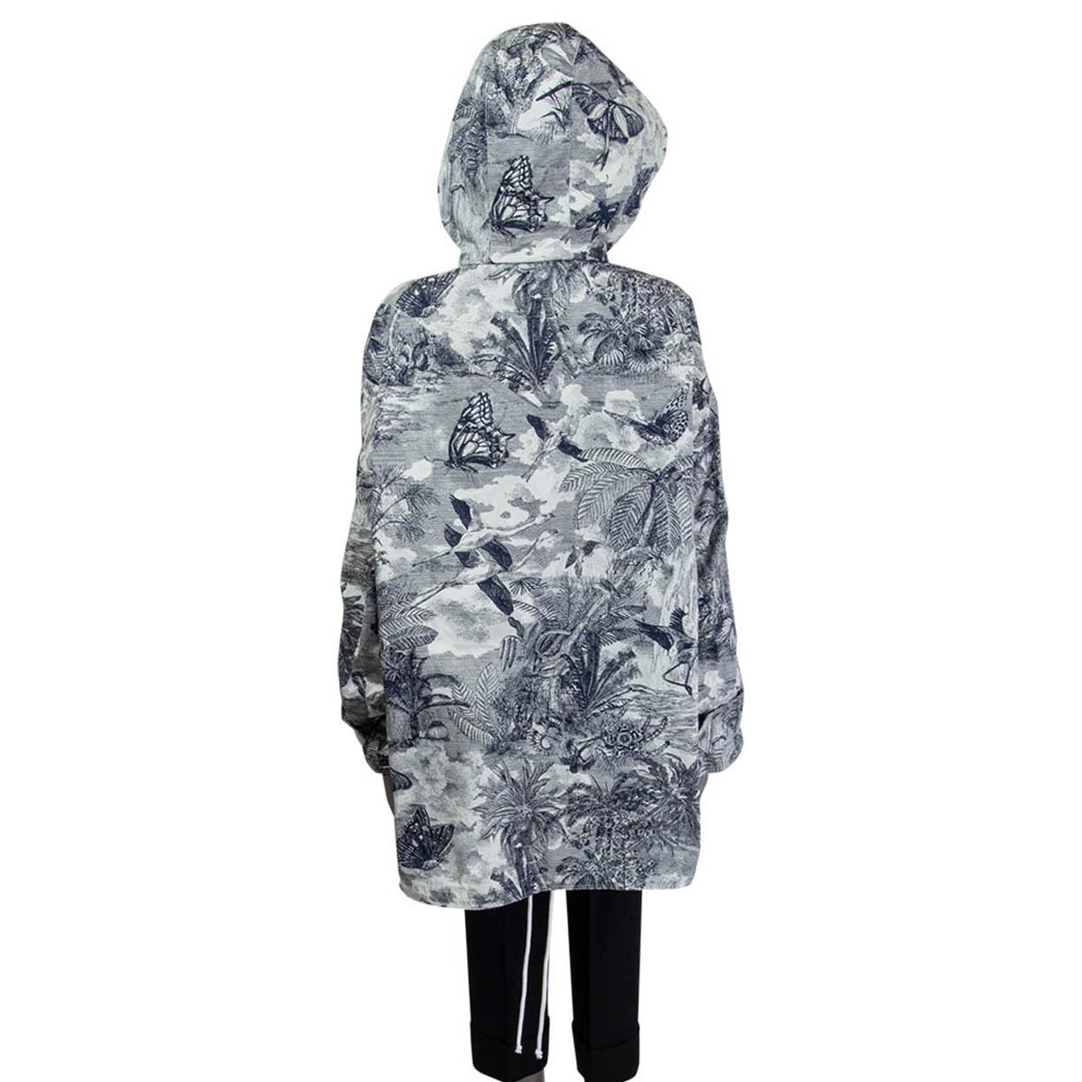 Gris CHRISTIAN DIOR bleu 2020 TOILE DE JOUY TROPICALIA TECH TAFFETA Anorak Jacket M en vente