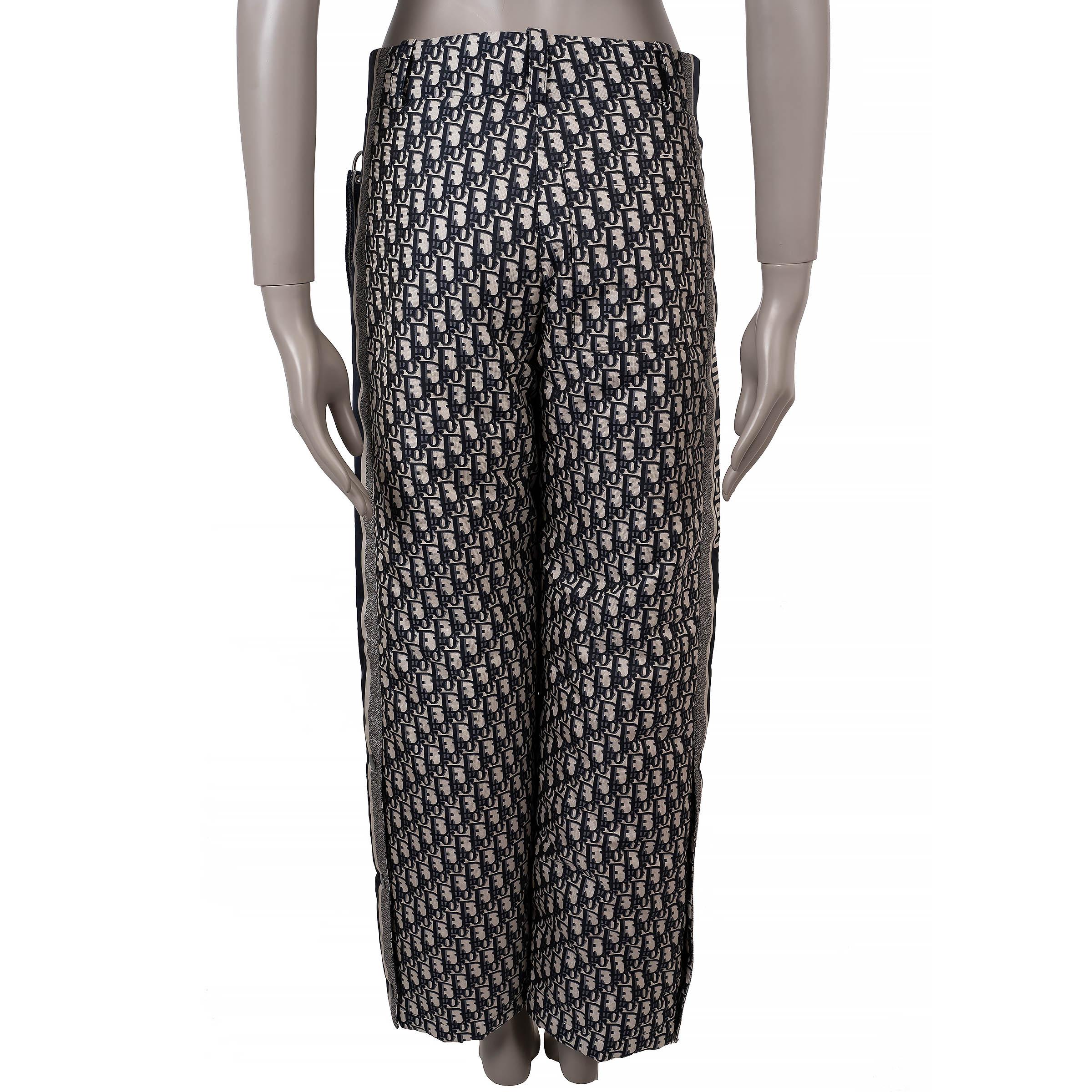 CHRISTIAN DIOR azul 2021 DIORALPS OBLIQUE TAFFETA Pantalones 36 XS Negro en venta
