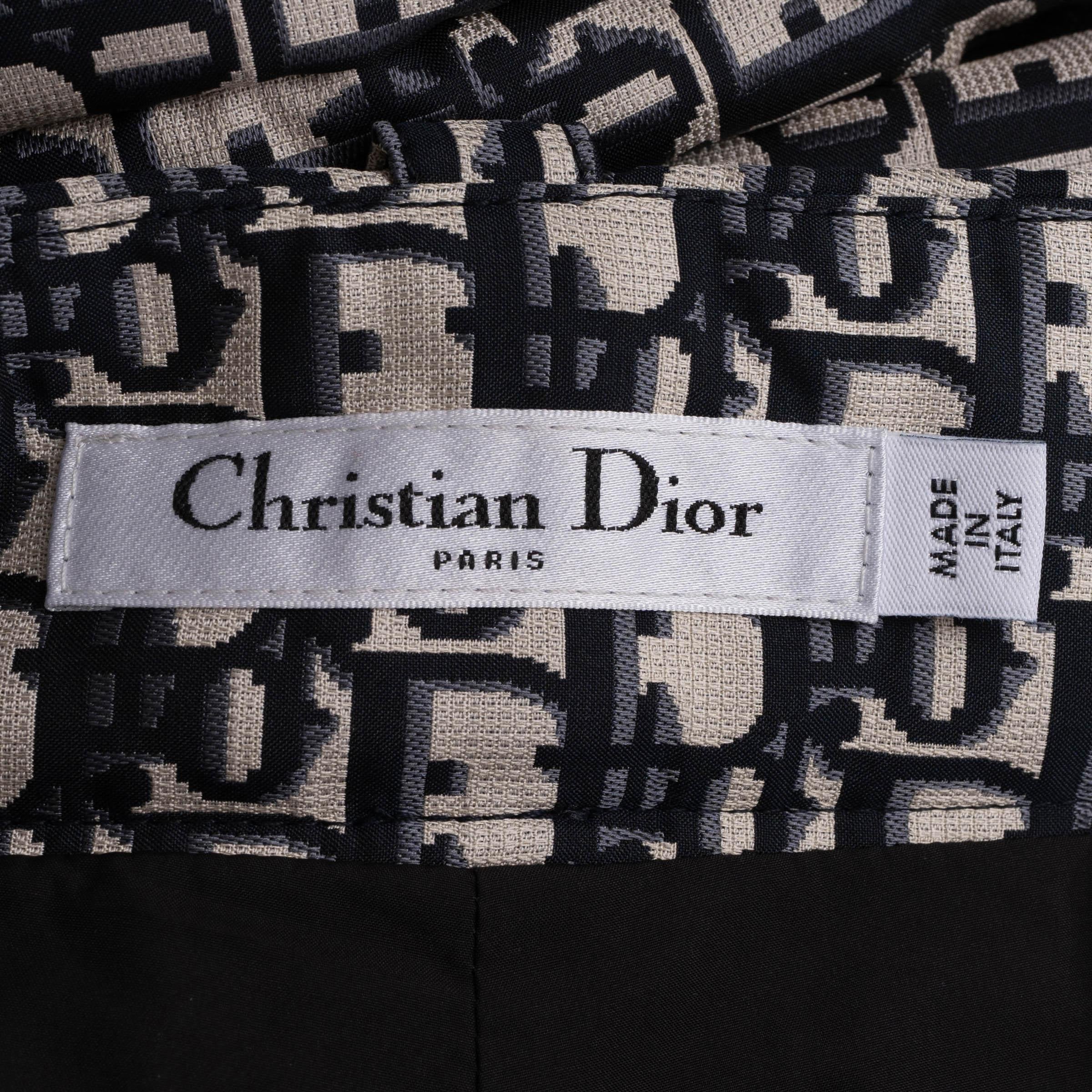 CHRISTIAN DIOR azul 2021 DIORALPS OBLIQUE TAFFETA Pantalones 36 XS en venta 1