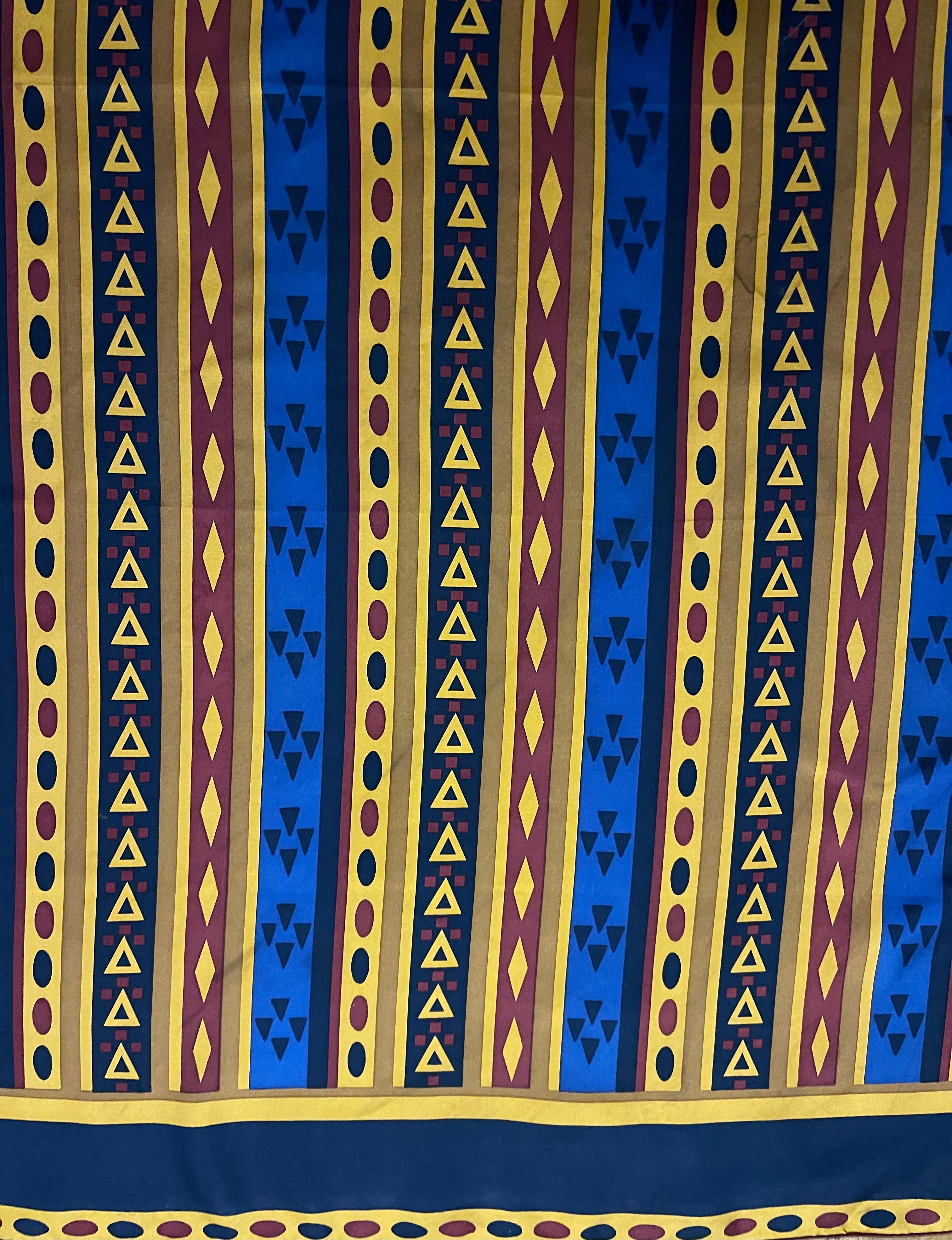 Foulard en soie bleu et jaune de Christian Dior Unisexe en vente