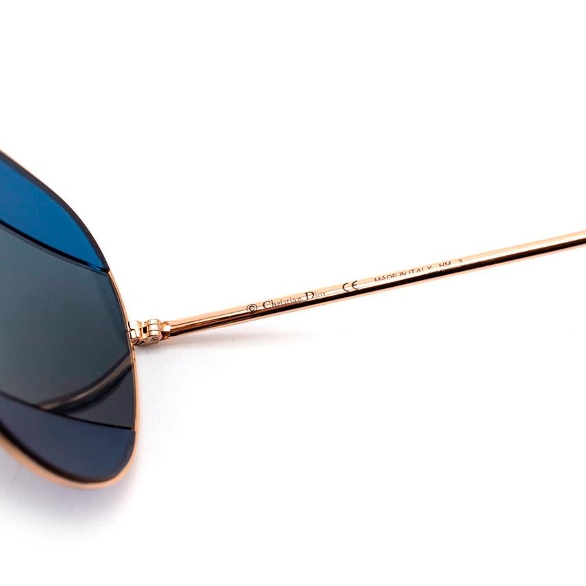 Christian Dior Blue Bicolour Split 2 Aviator Sunglasses In Excellent Condition For Sale In London, GB