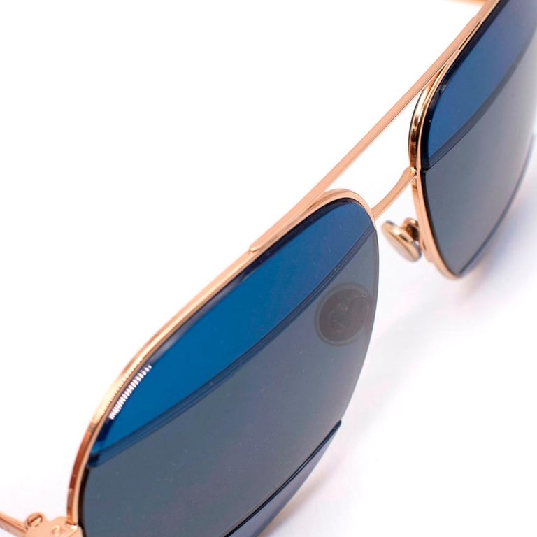 Christian Dior Blue Bicolour Split 2 Aviator Sunglasses For Sale 4
