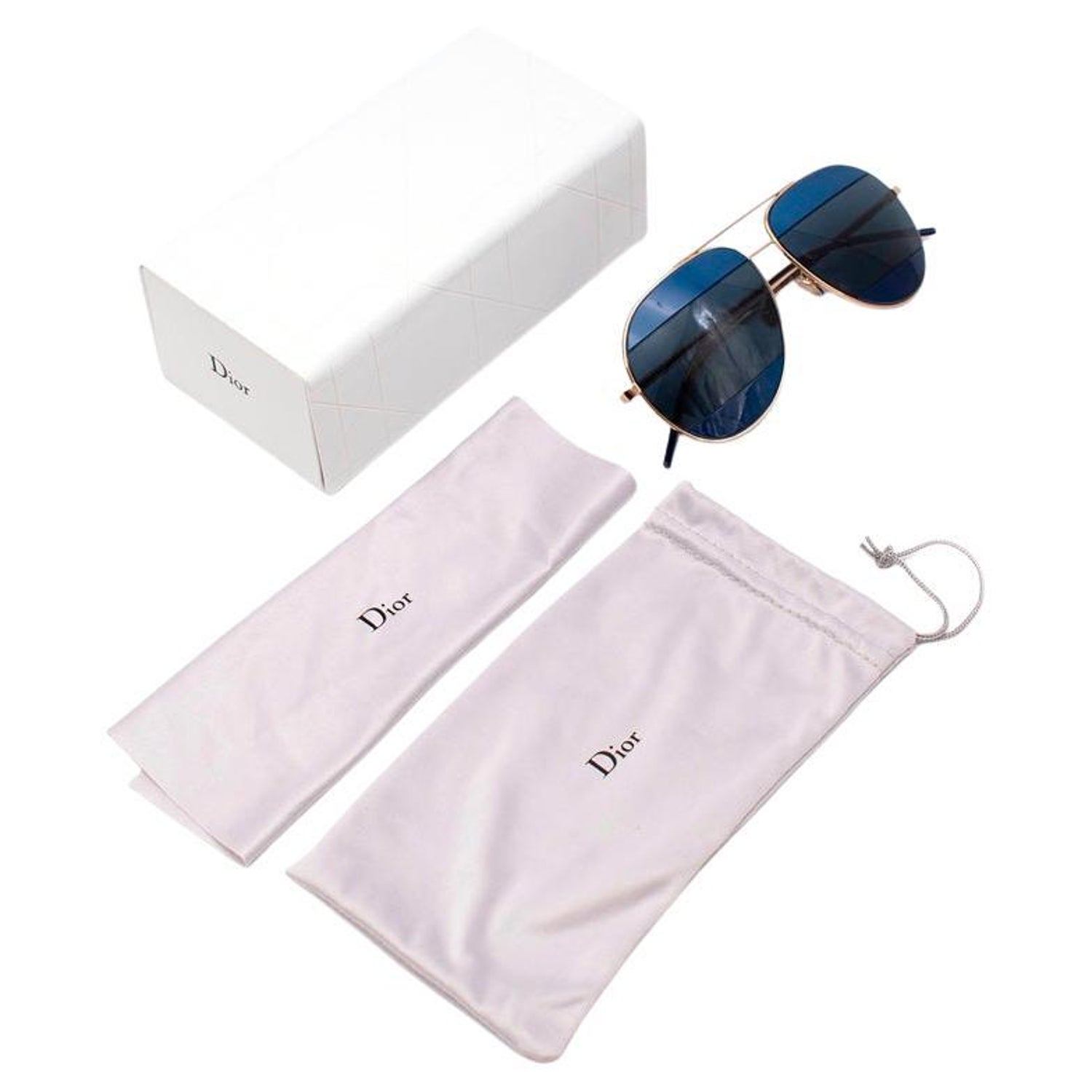 Christian Dior Blue Bicolour Split 2 Aviator Sunglasses For Sale at 1stDibs