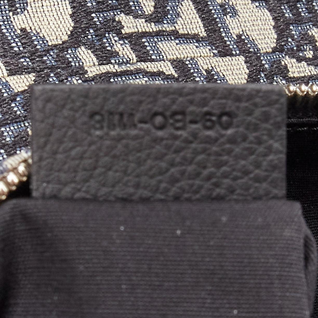 CHRISTIAN DIOR blue black CD logo monogram oblique canvas sadde shoulder bag For Sale 6
