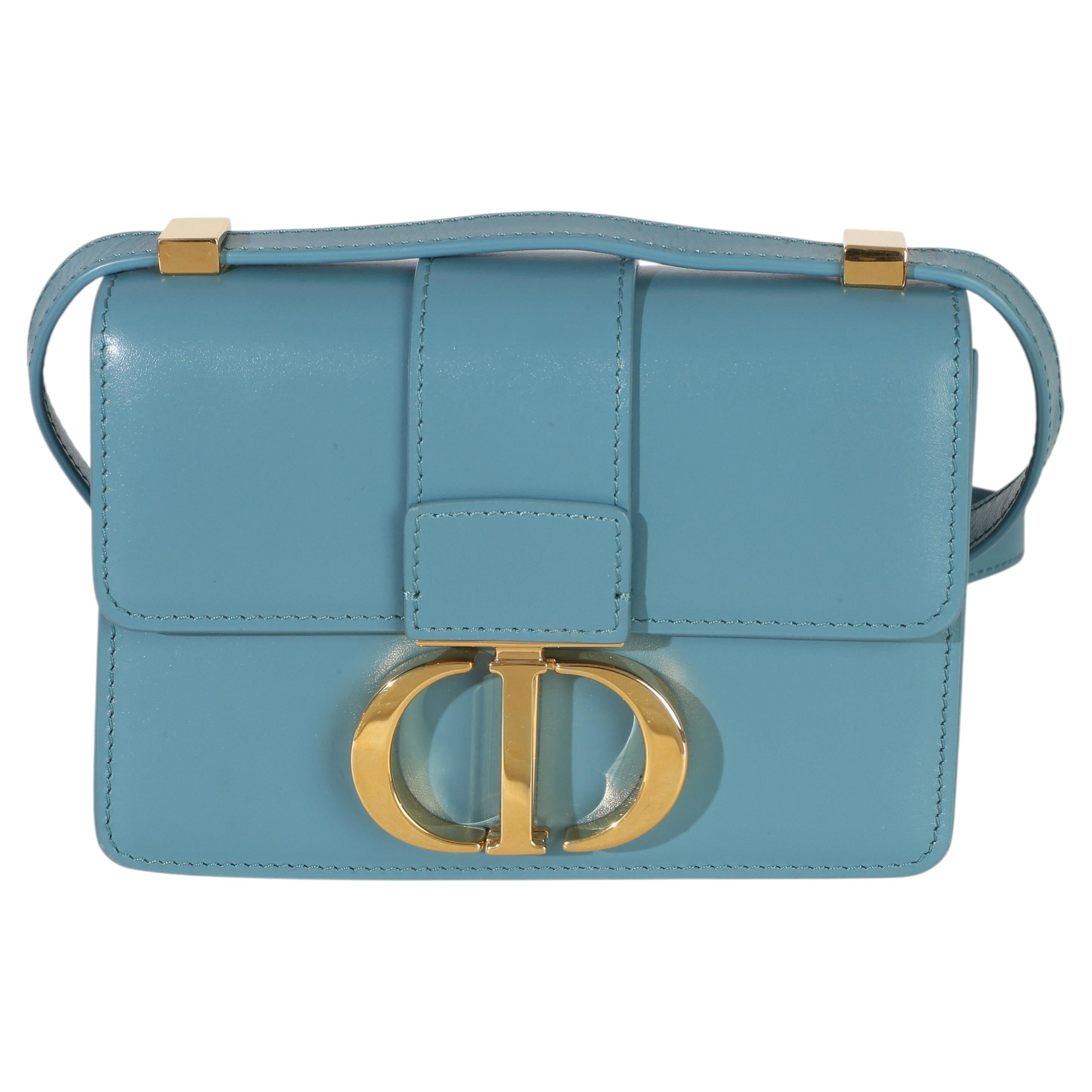 Christian Dior Blue Calfskin 30 Montaigne Micro Bag