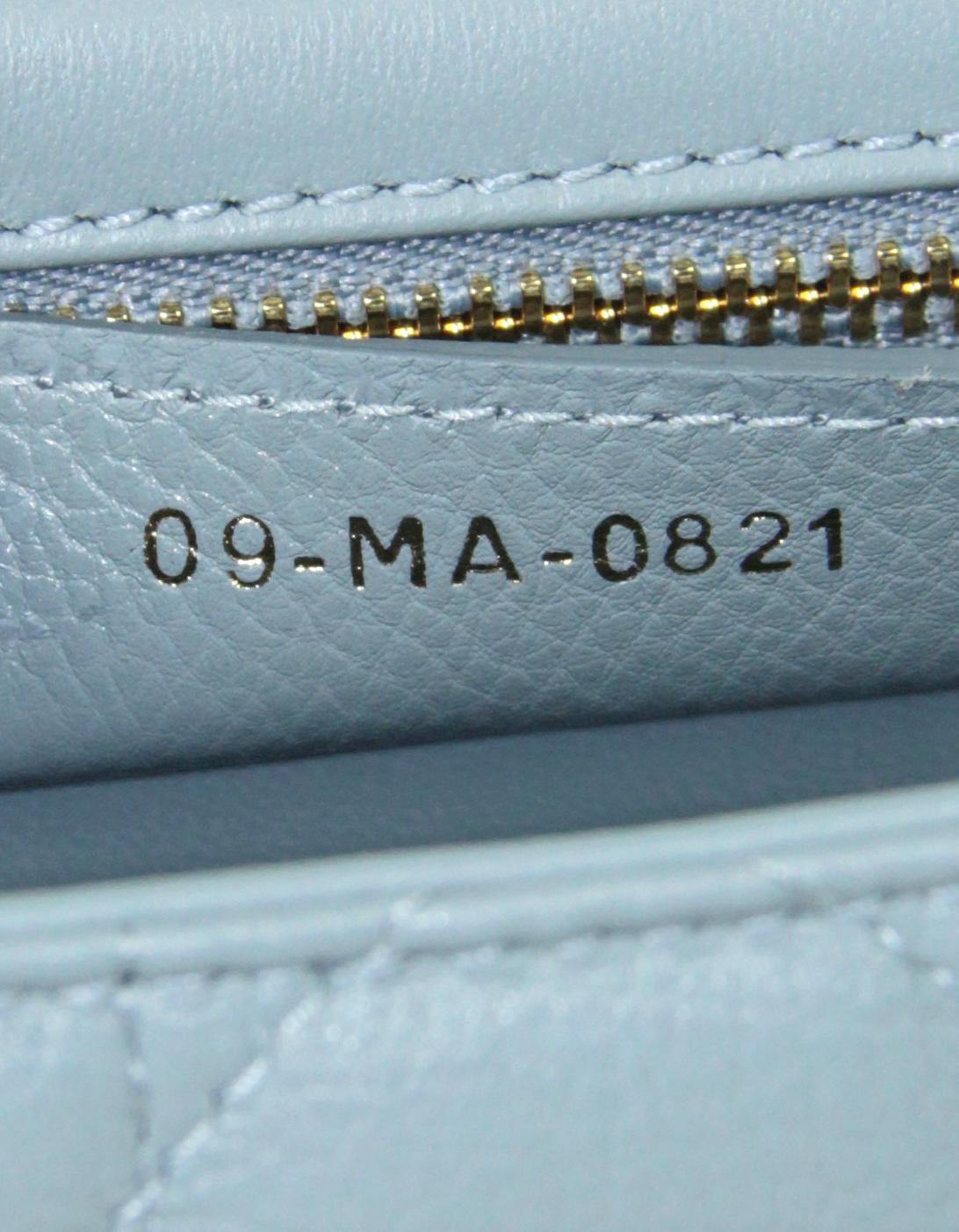 Christian Dior Blue Calfskin Leather Cannage Medium Caro Bag 1