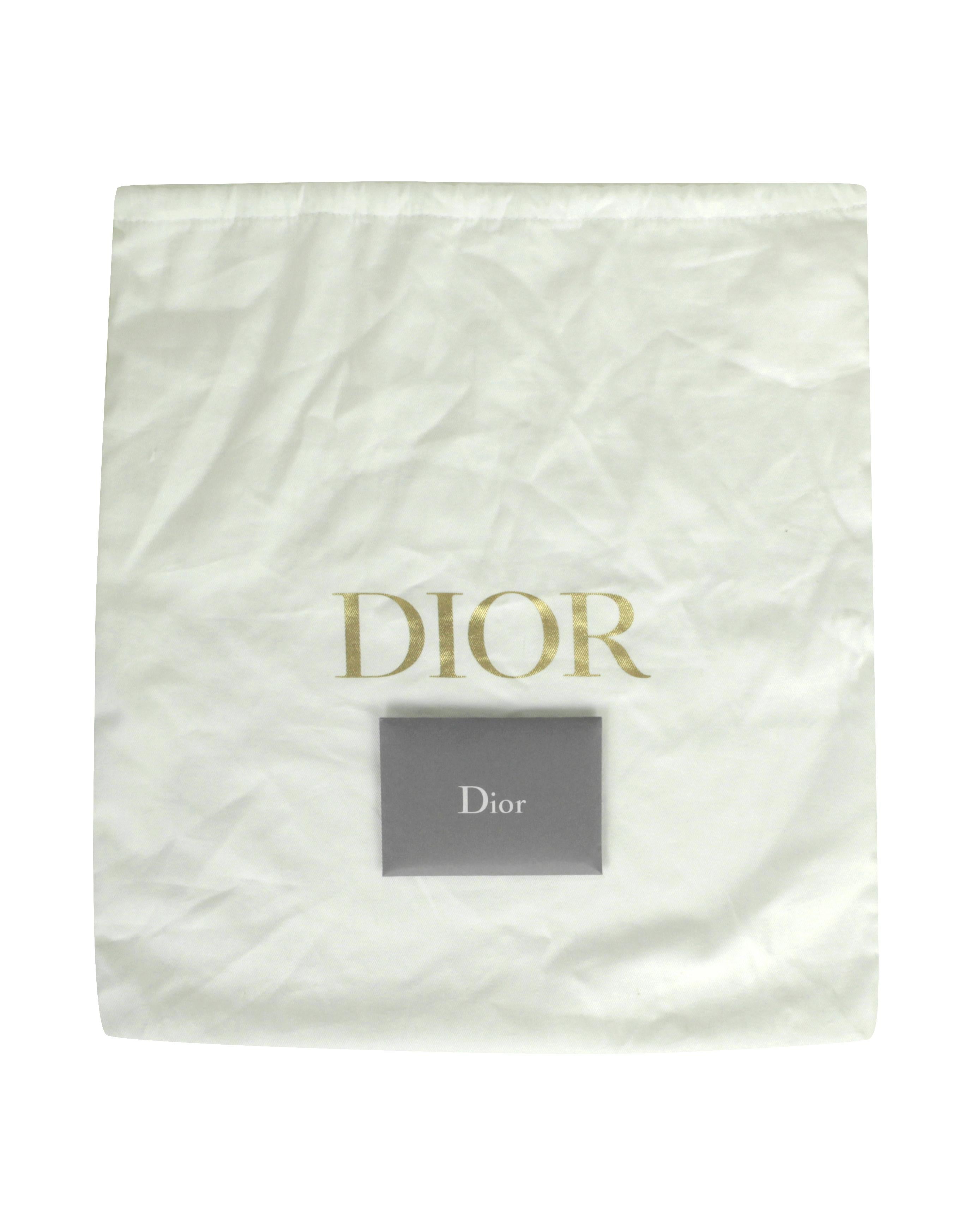 Christian Dior Blue Calfskin Leather Cannage Medium Caro Bag 2