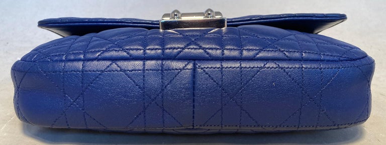 Christian Dior Blue Cannage Quilted Leather Flap Bag at 1stDibs