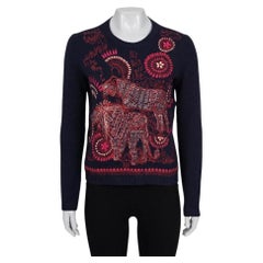 Christian Dior Blue Cashmere Embroidered Jumper 38/M
