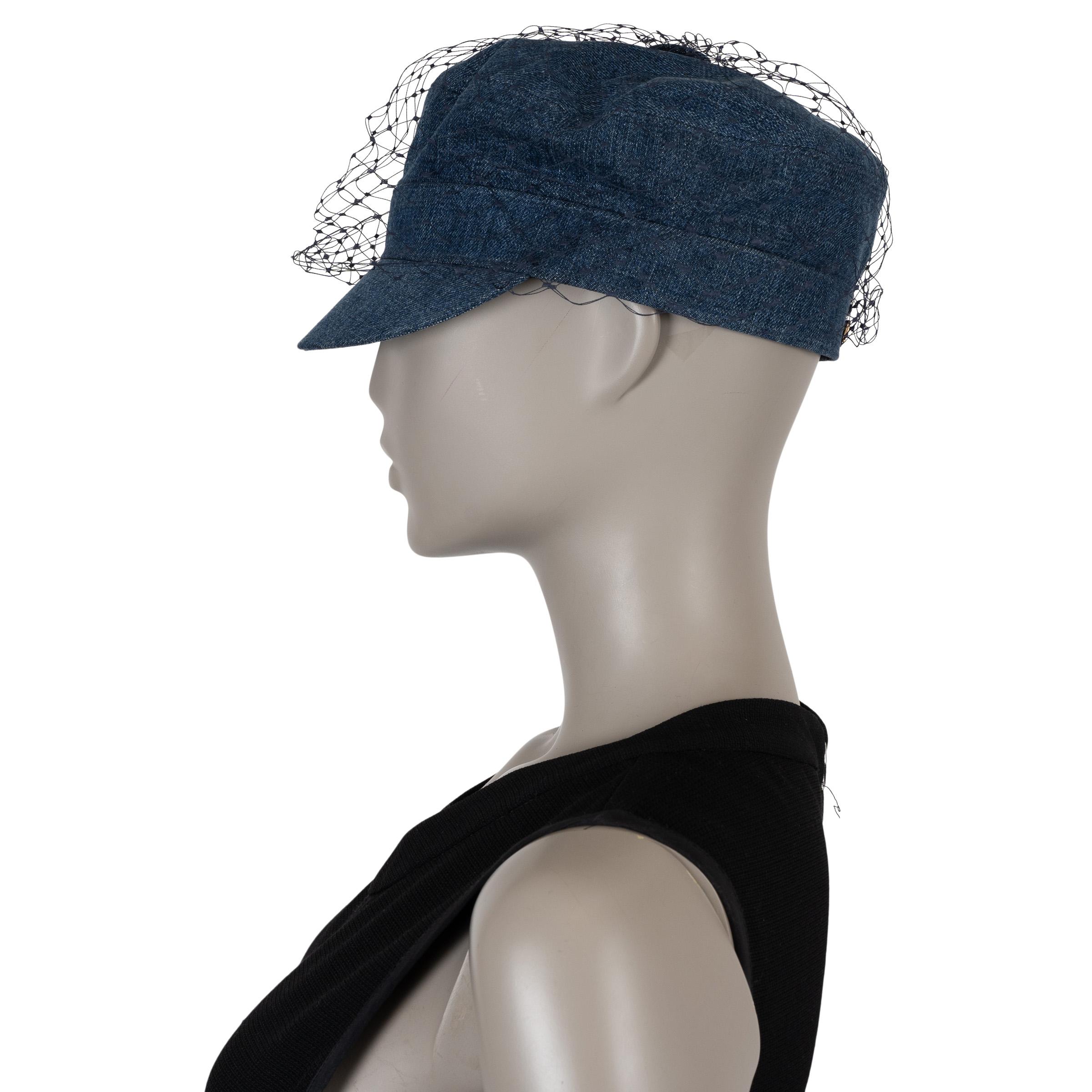 CHRISTIAN DIOR algodón azul 2018 DENIM ARTY Gorra con VAIL Sombrero 57 Negro en venta
