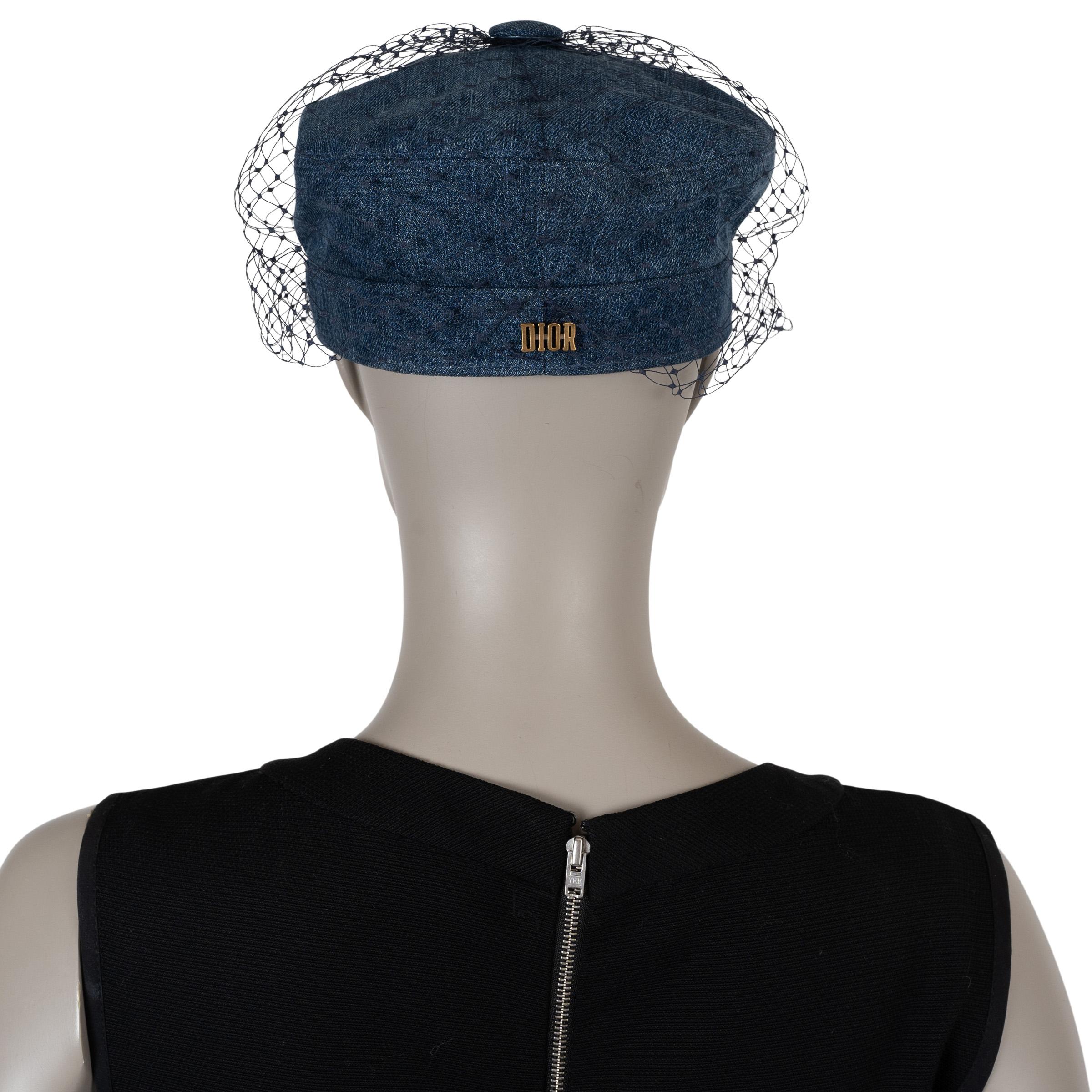 De las mujeres CHRISTIAN DIOR algodón azul 2018 DENIM ARTY Gorra con VAIL Sombrero 57 en venta