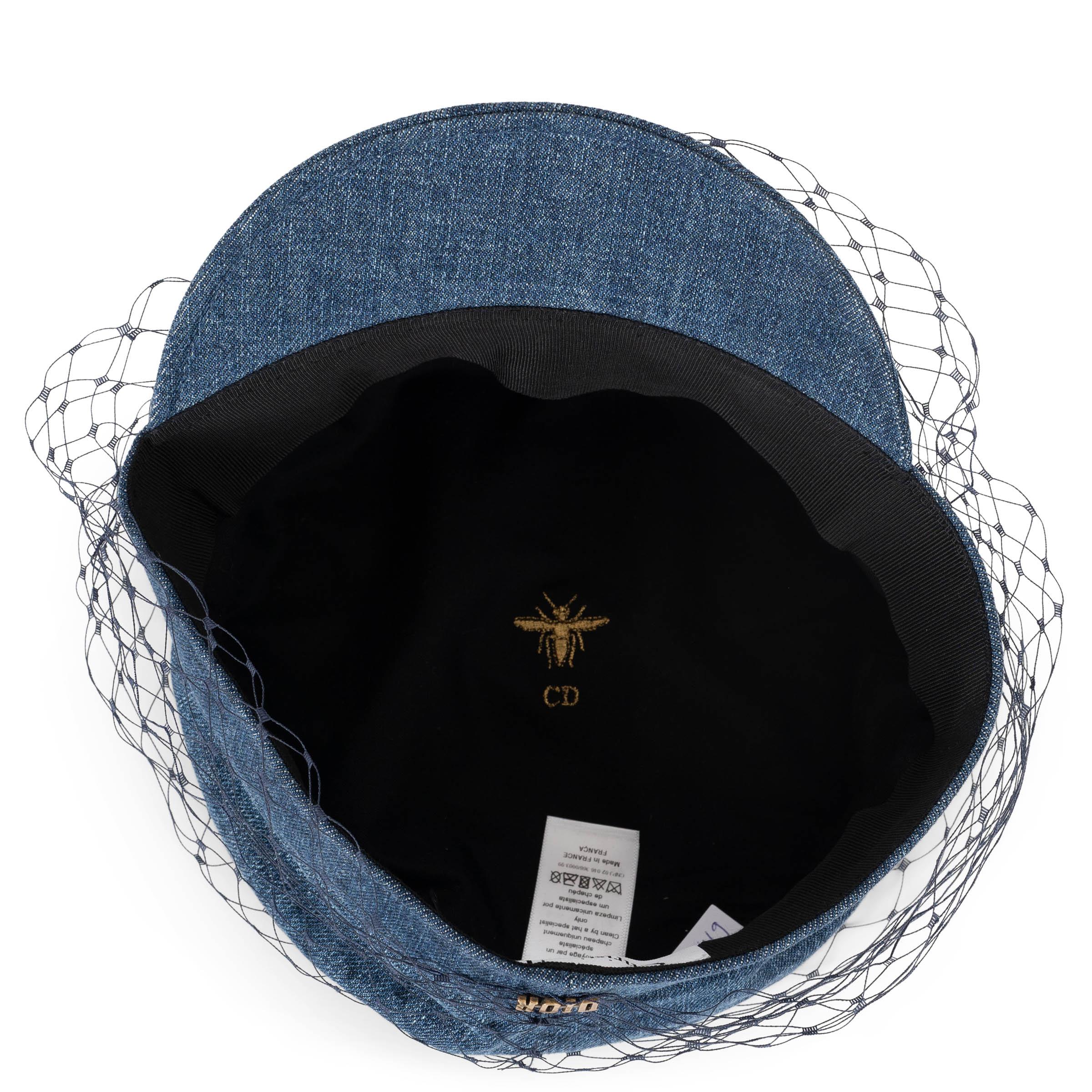 CHRISTIAN DIOR algodón azul 2018 DENIM ARTY Gorra con VAIL Sombrero 57 en venta 2