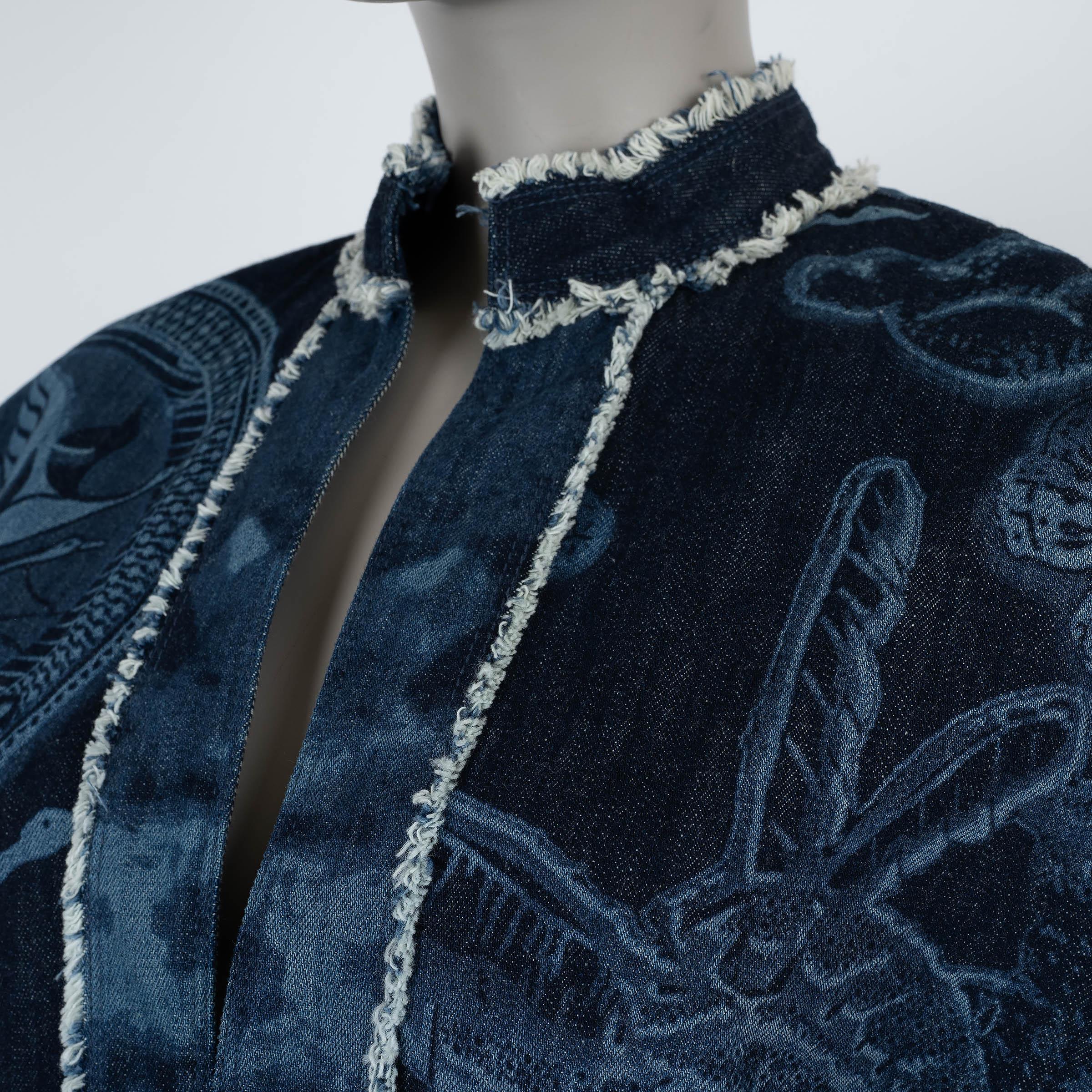 CHRISTIAN DIOR blue cotton 2020 TOILE DE JOUY TROPICALIA TUNIC Shirt 40 M 1