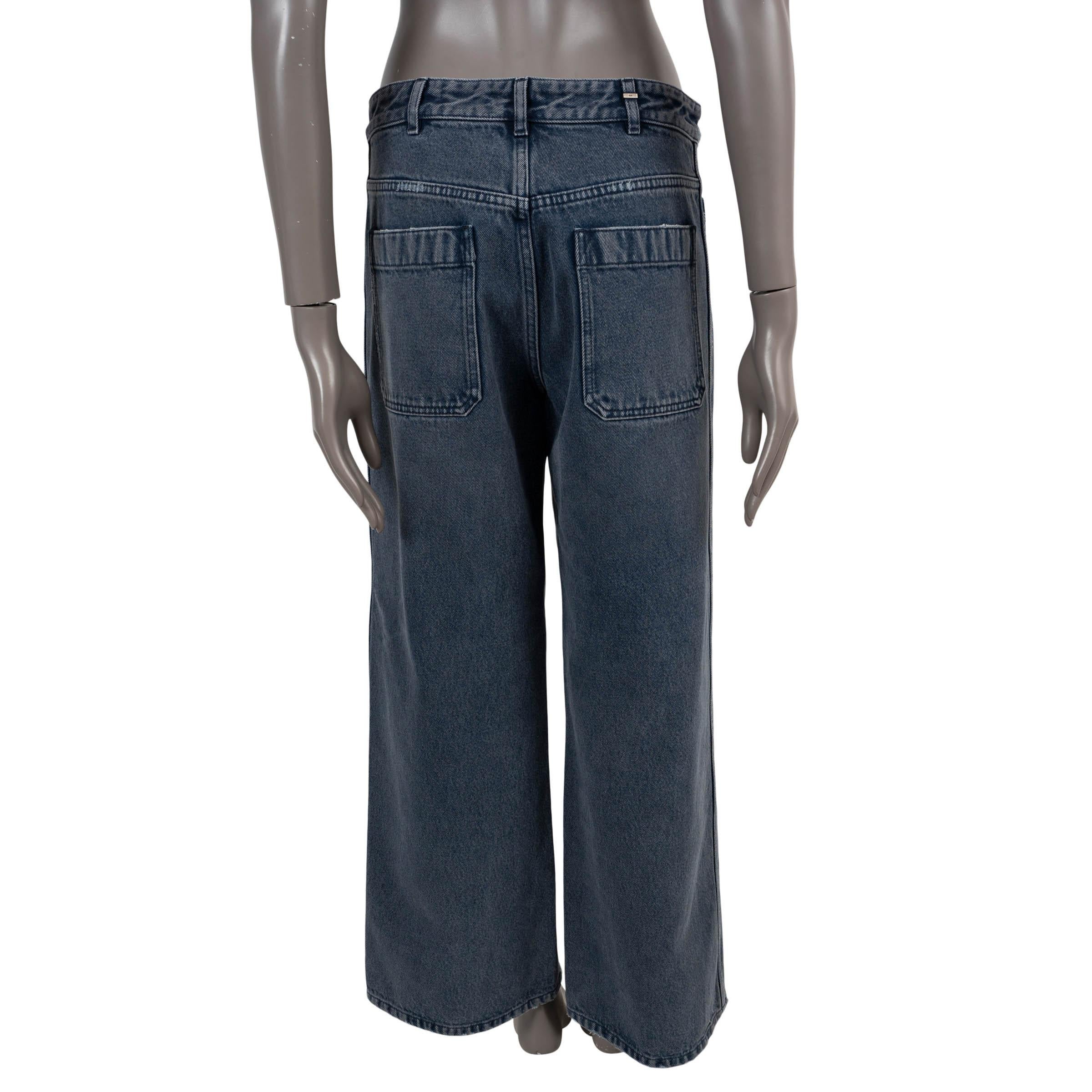 Black CHRISTIAN DIOR blue cotton 2021 WIDE-LEG DENIM Jeans Pants 38 S
