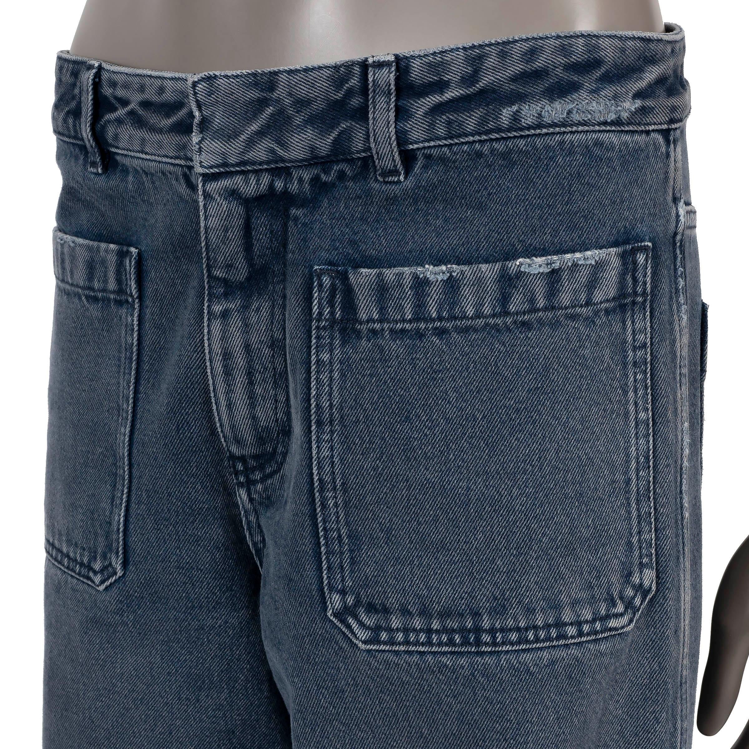Women's CHRISTIAN DIOR blue cotton 2021 WIDE-LEG DENIM Jeans Pants 38 S