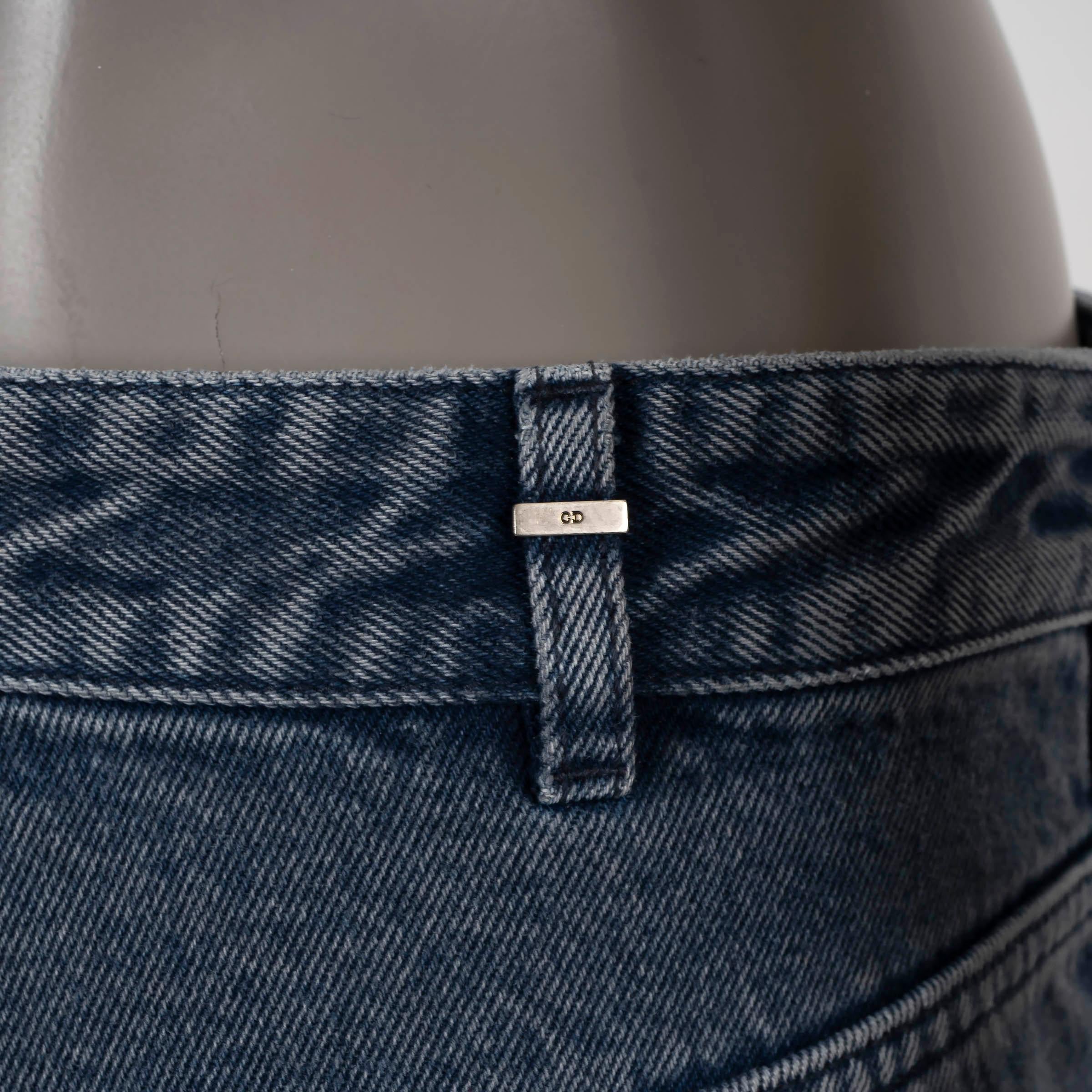 CHRISTIAN DIOR blue cotton 2021 WIDE-LEG DENIM Jeans Pants 38 S 1