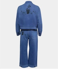 Christian Dior Blue Cotton Twill Jacket & Pants Set