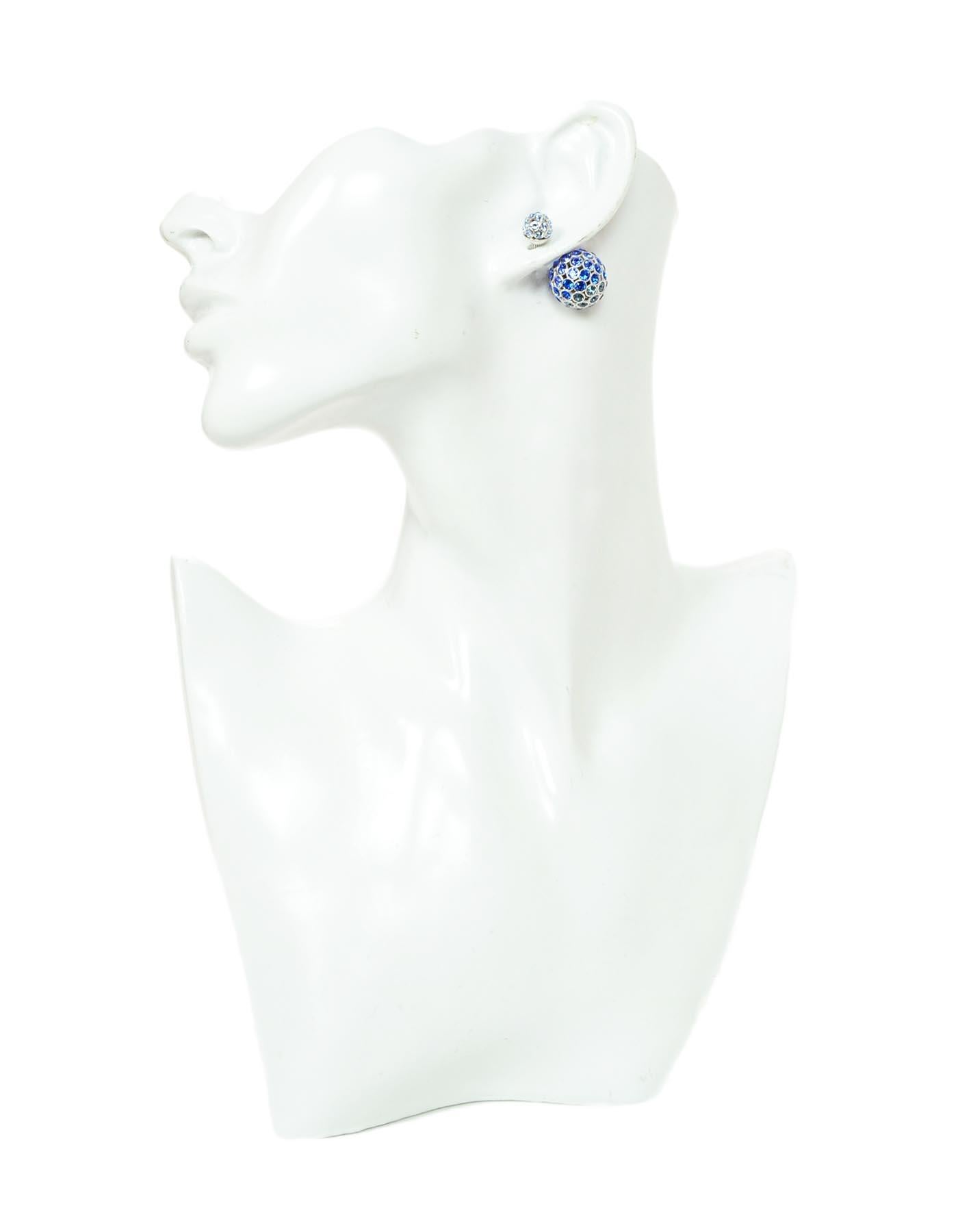 Christian Dior Blue Crystal Mise En Dior Tribal Earrings

Color: Blue
Materials:  Metal, crystals
Hallmarks:  On back of both earrings- 