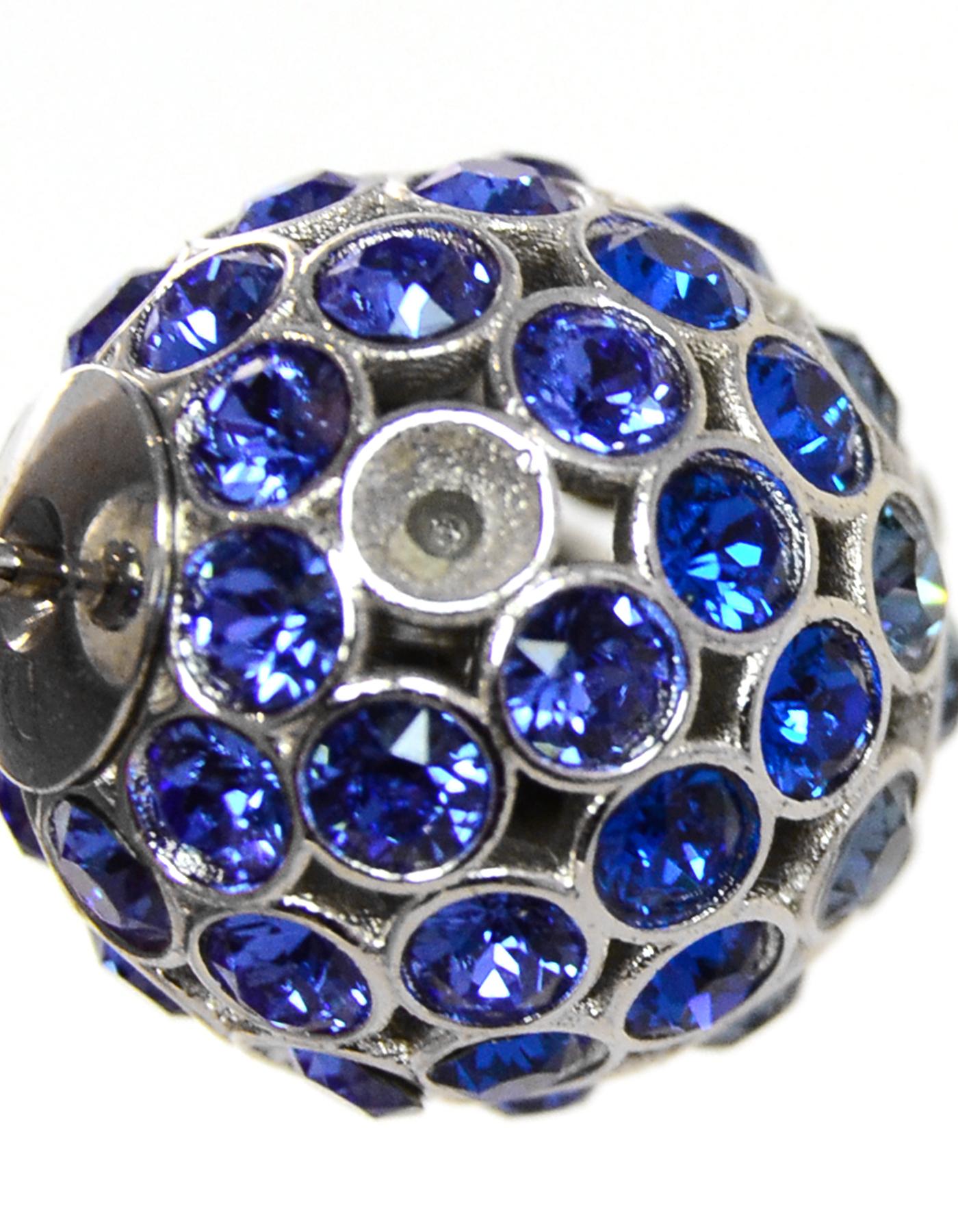 Women's Christian Dior Blue Crystal Mise En Dior Tribal Earrings