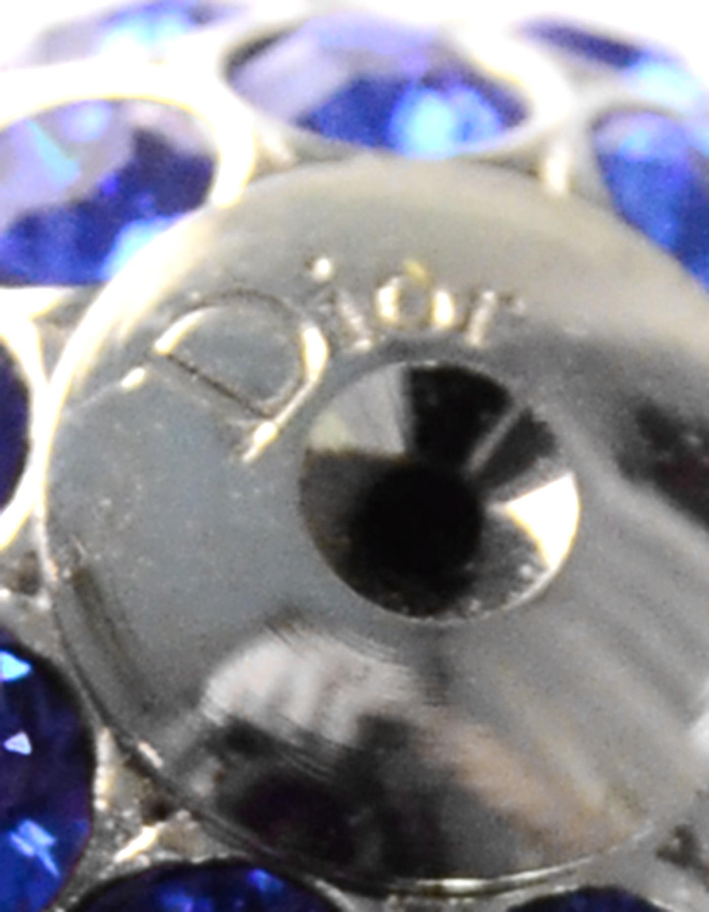 Christian Dior Blue Crystal Mise En Dior Tribal Earrings 1