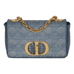 Christian Dior Borsa Cannage Piccola Caro in Denim Blu