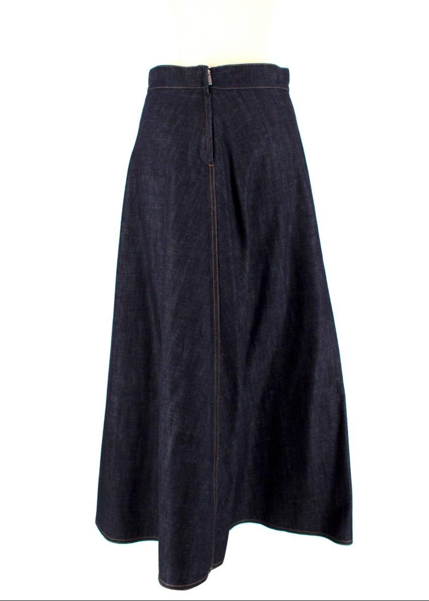 Black Christian Dior Blue Denim Maxi Skirt - Size US 6 For Sale