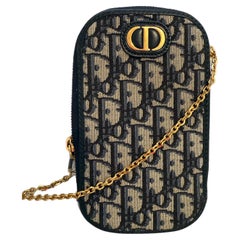 Christian Dior Blue Dior Oblique Jacquard 30 Montaigne Call'in Dior Phone Holder