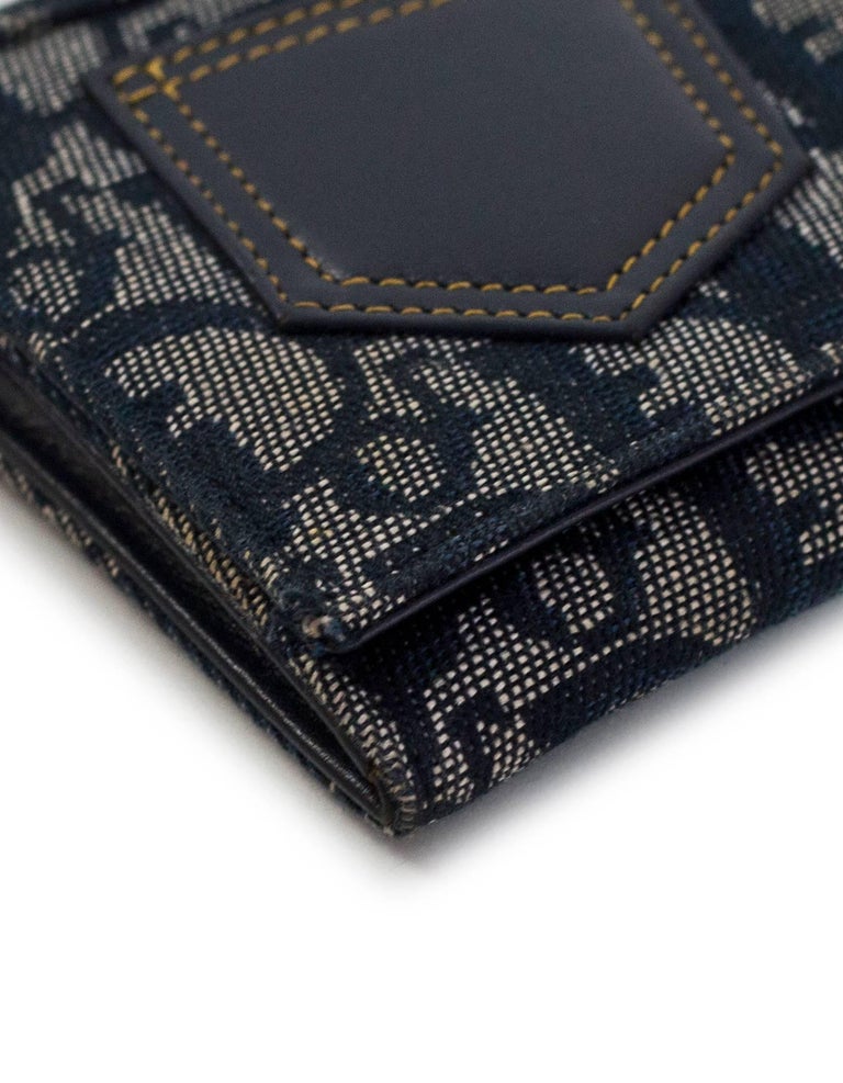 Christian Dior Blue Diorissimo Monogram Canvas Long Wallet For Sale at