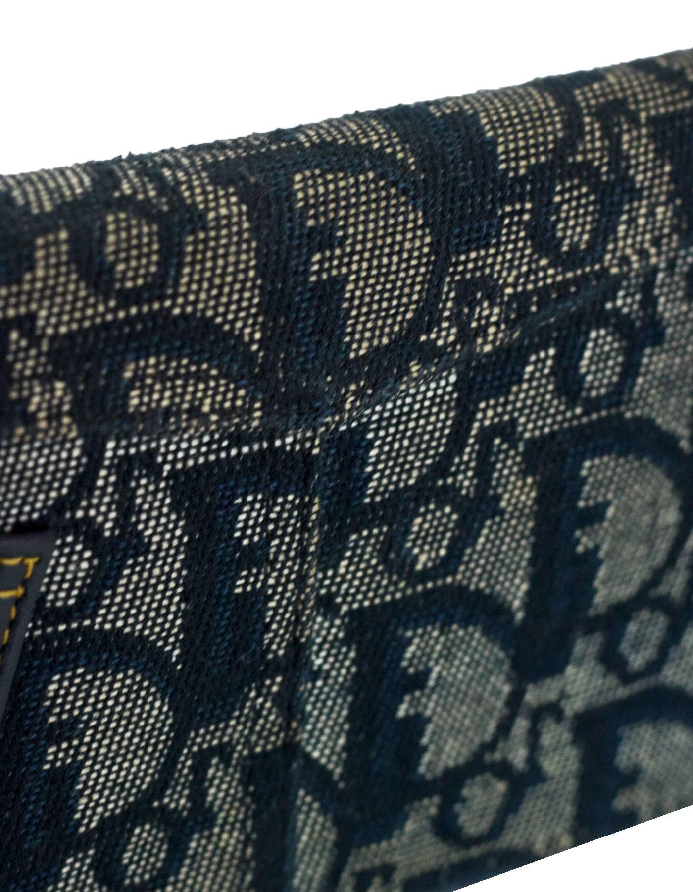Christian Dior Blue Diorissimo Monogram Canvas Long Wallet In Good Condition In New York, NY