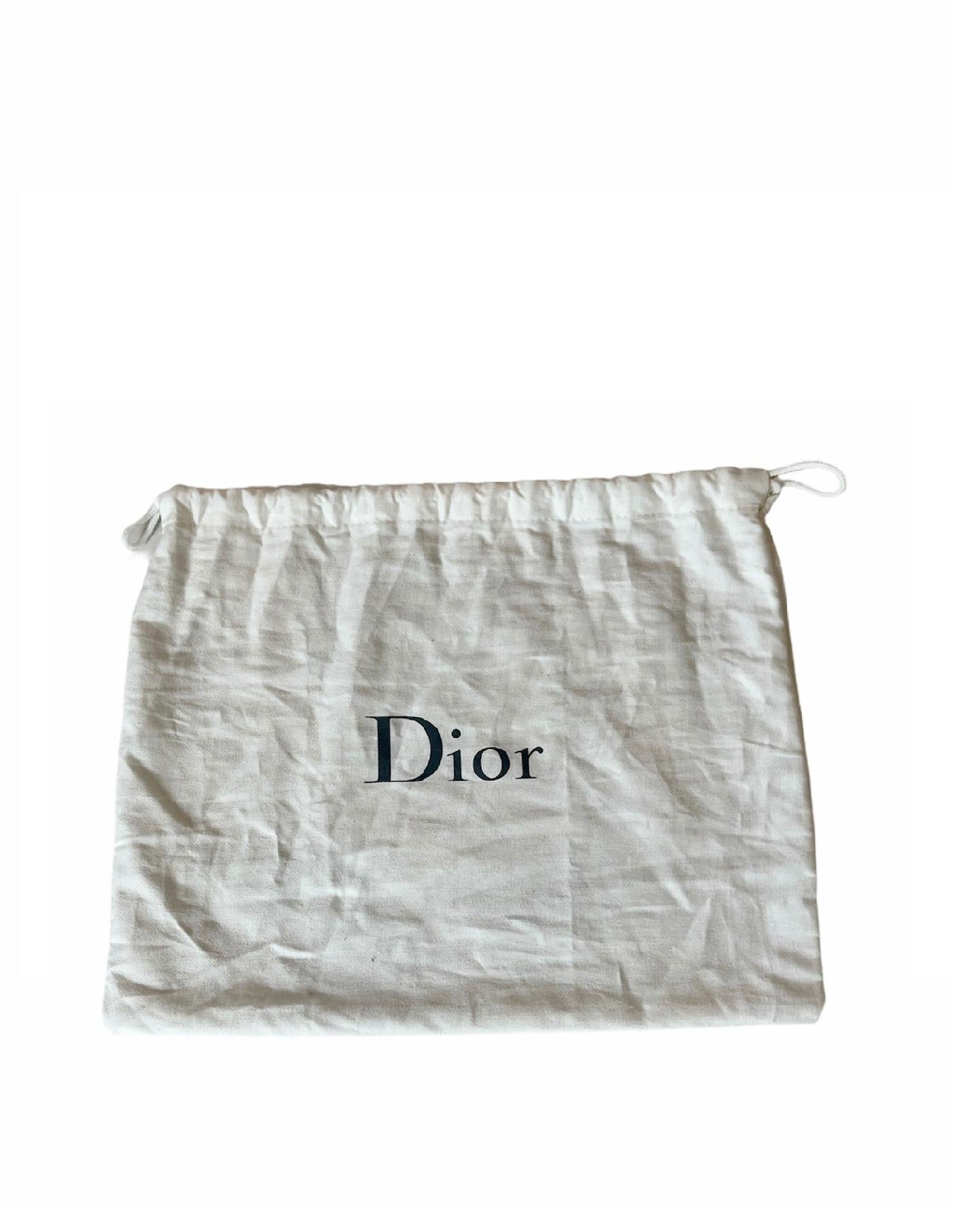 Christian Dior Blue Embroidered Canvas Book Shoulder Strap For Sale 1