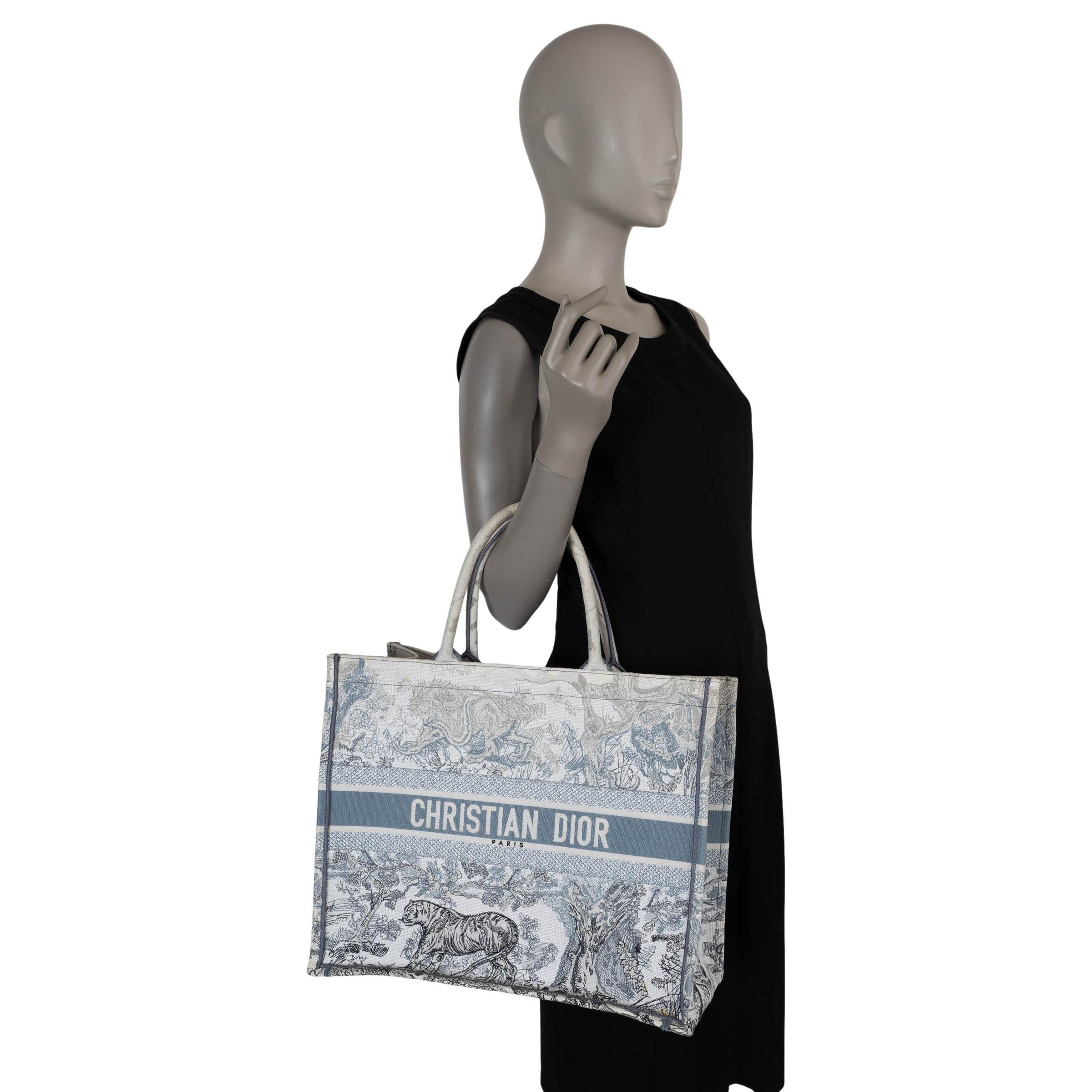 CHRISTIAN DIOR blue gradient Toile de Jouy 2021 LARGE BOOK TOTE Bag For Sale 8