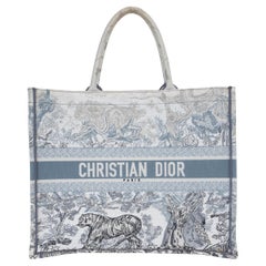 CHRISTIAN DIOR blue gradient Toile de Jouy 2021 LARGE BOOK TOTE Bag