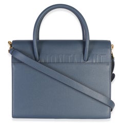 Christian Dior Blue Grained Calfskin Large St. Honore Tote