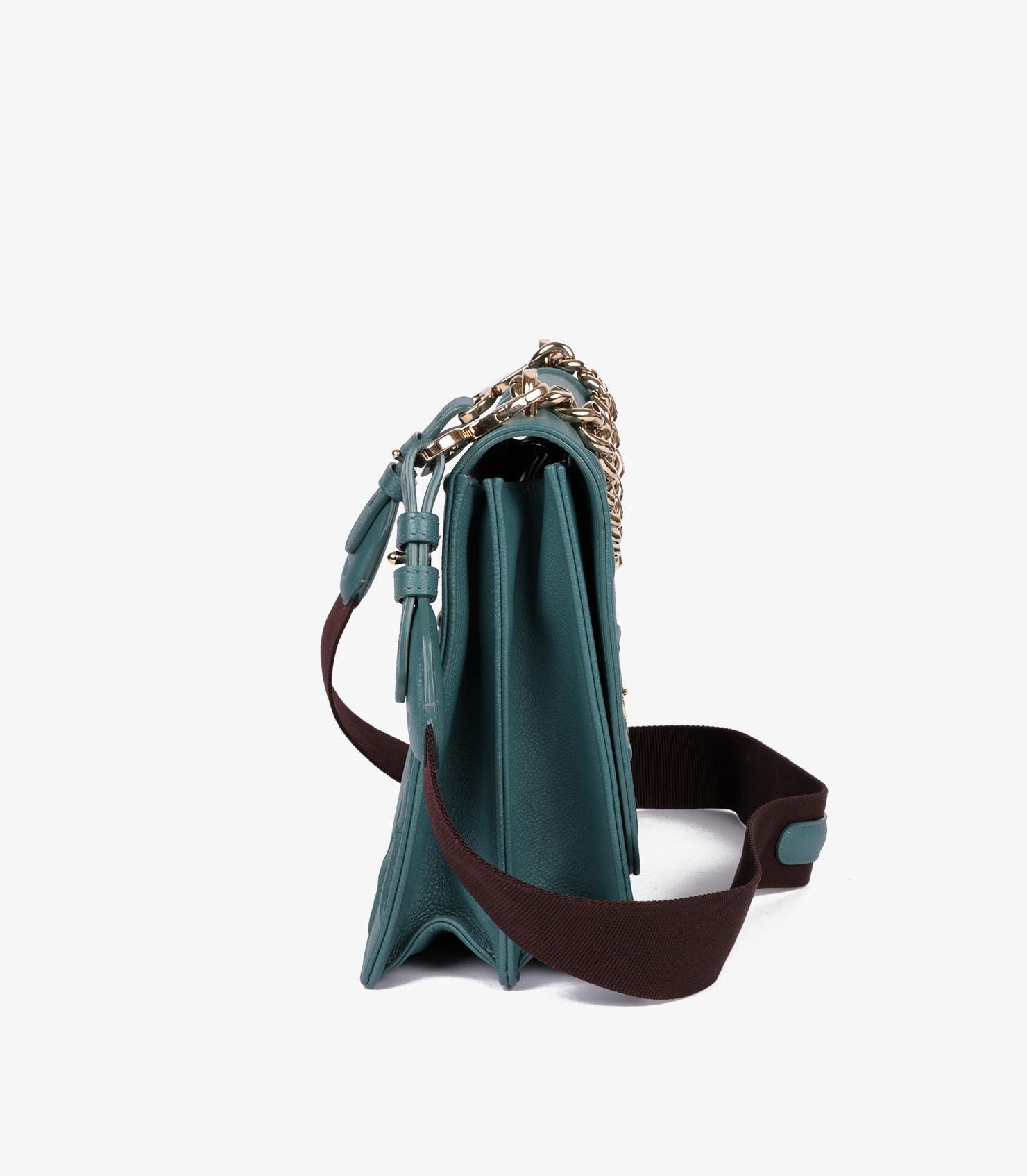 Christian Dior Blaues genarbtes Kalbsleder Medium Diorama (Grau) im Angebot