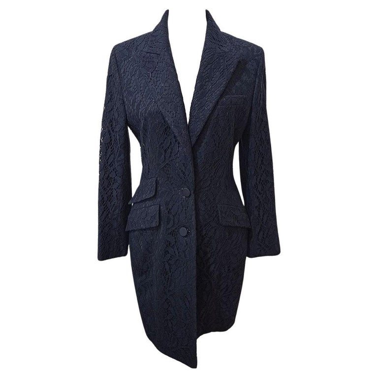 Christian Dior Blue Lace Overcoat FR38 / IT42 For Sale at 1stDibs