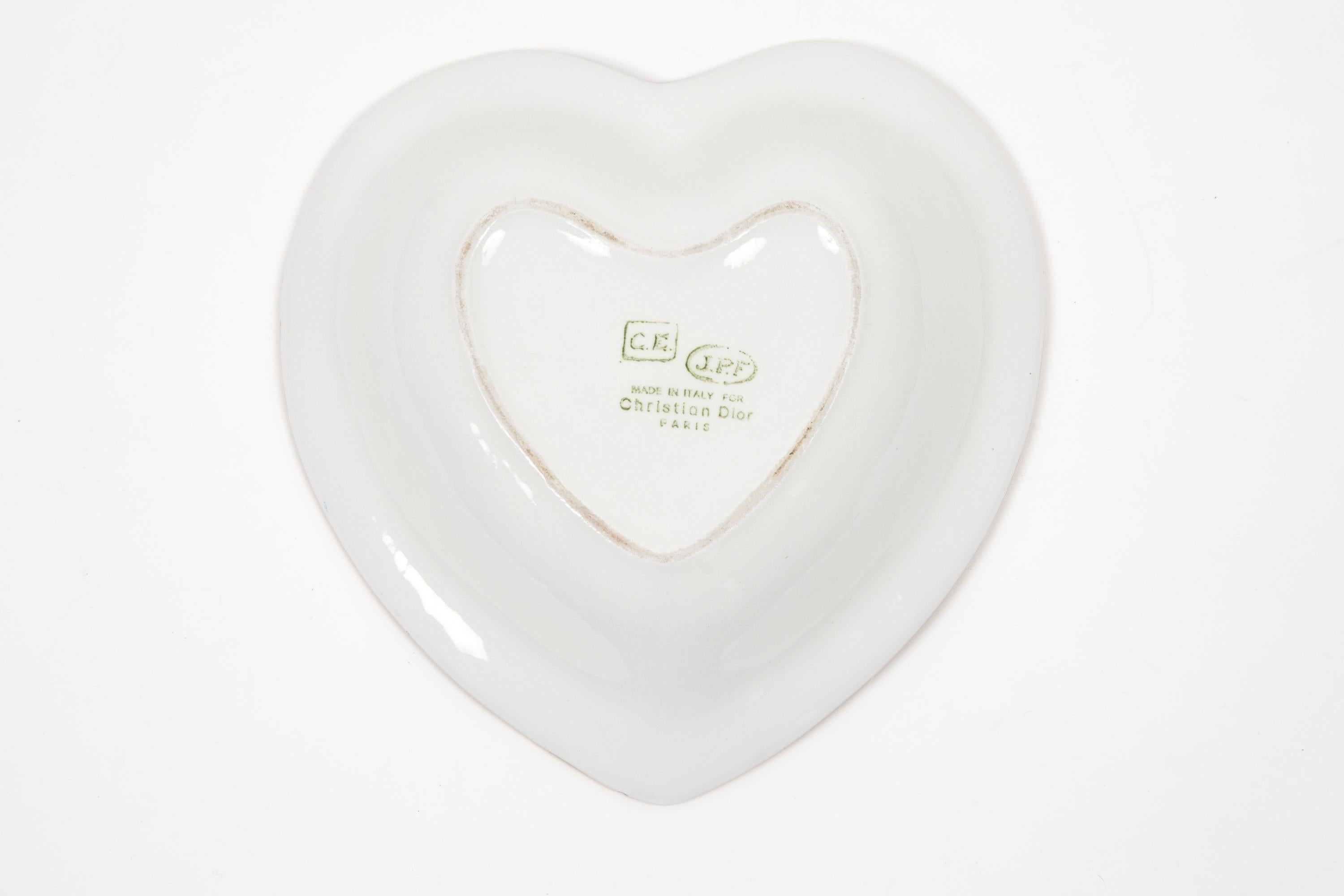 Nero Christian Dior Organizer grande blu con cuore in porcellana in vendita