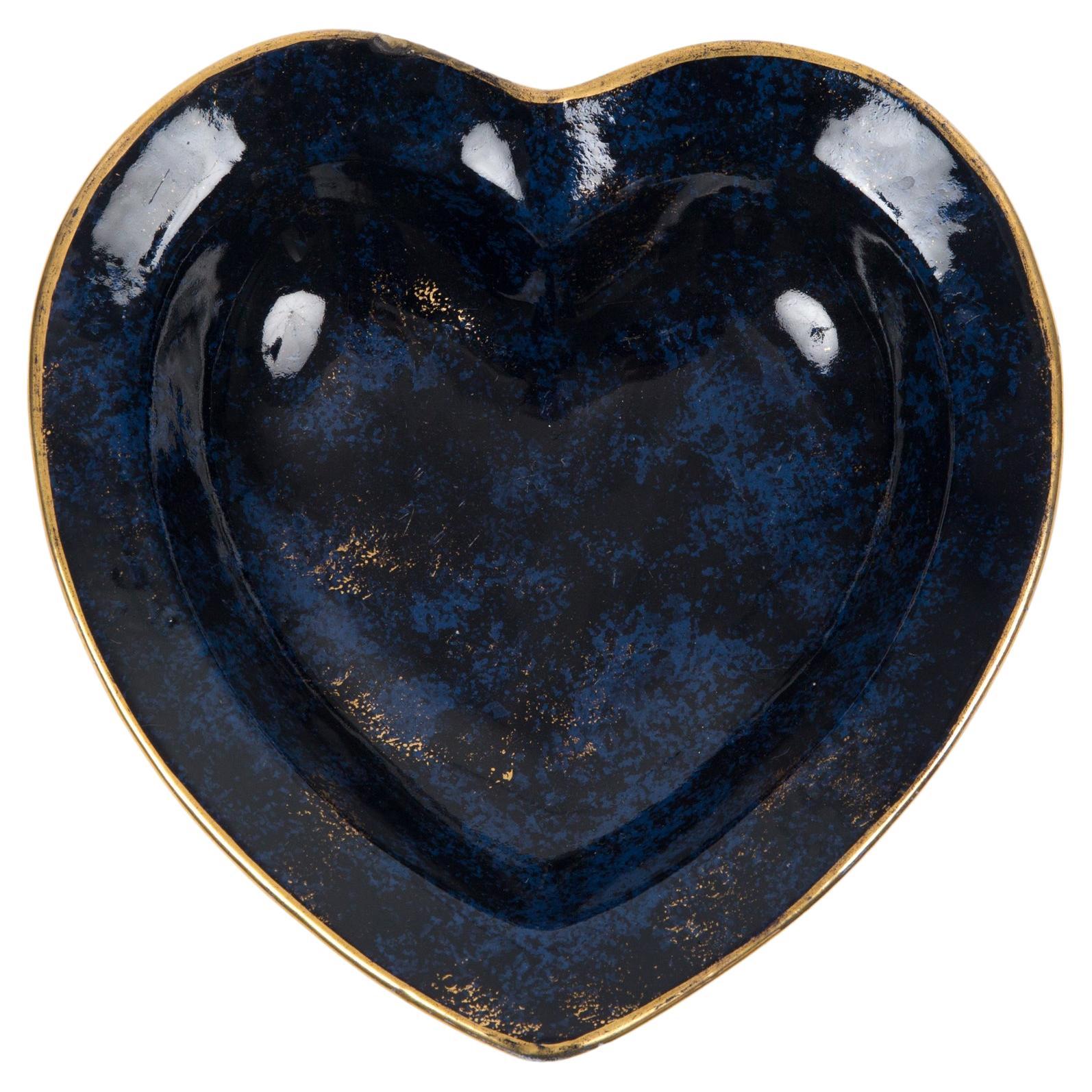 Christian Dior Blue Large Porcelaine Heart Organizer
