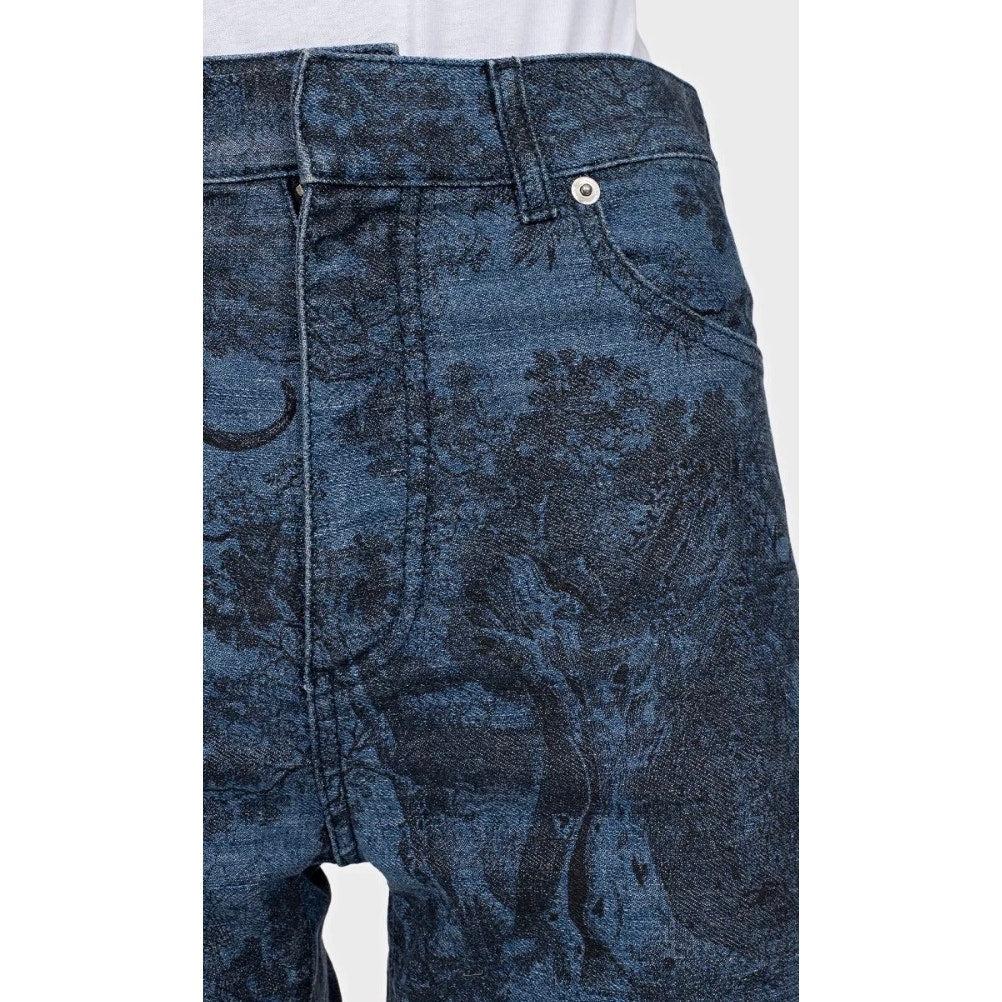 Christian Dior Blau Logo Print Cropped Skinny Hosen Sz.40/S Damen im Angebot