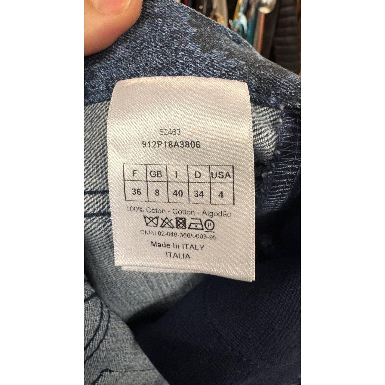 Christian Dior Blau Logo Print Cropped Skinny Hosen Sz.40/S im Angebot 2