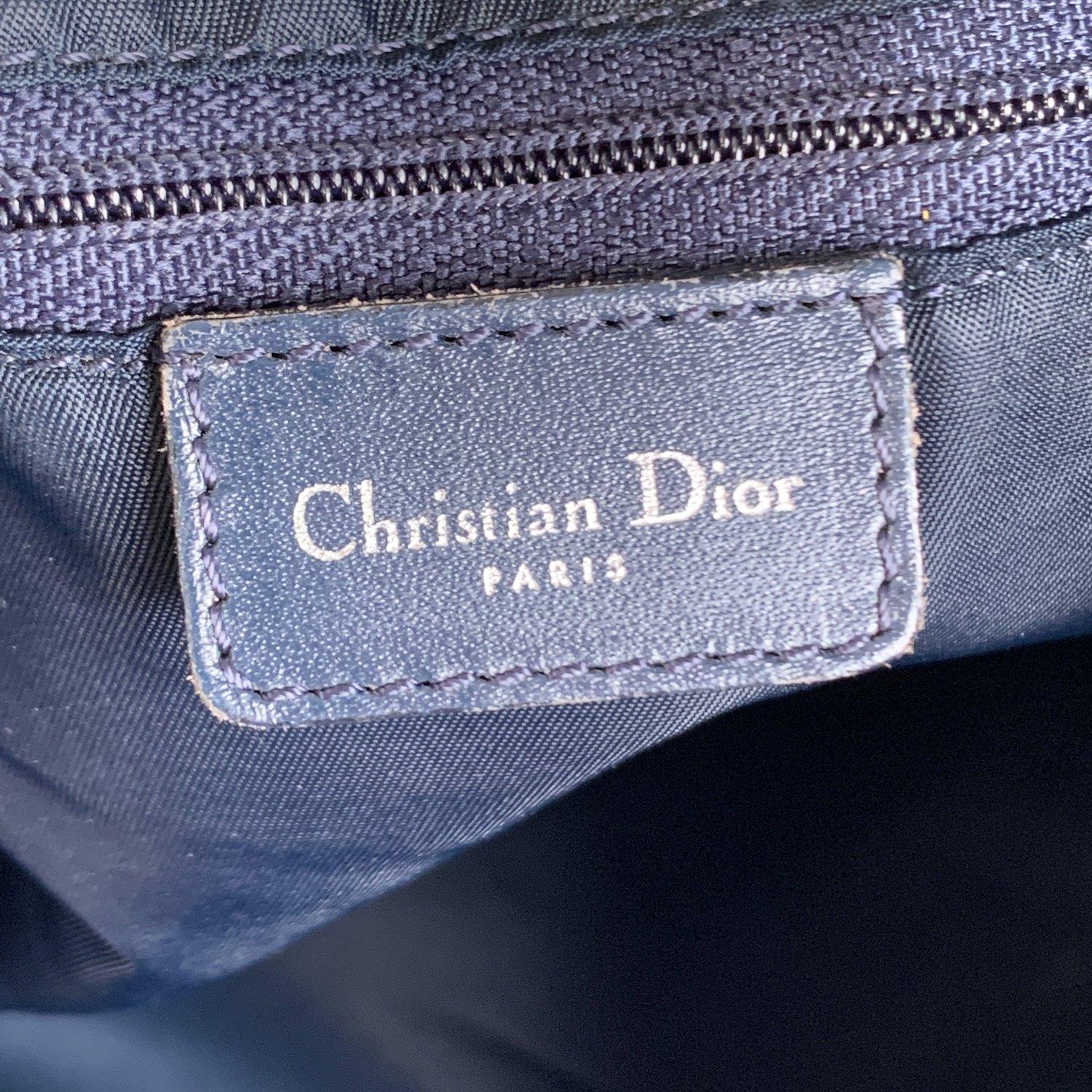 Christian Dior Blue Logo Tapestry Canvas Large Messenger Bag 3