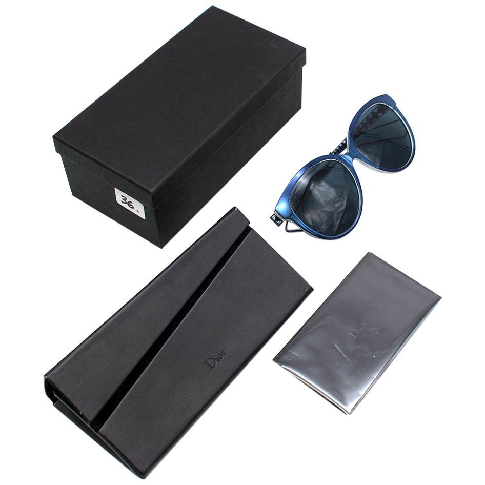 Christian Dior Blue Metal "Diorama 2" Sunglasses