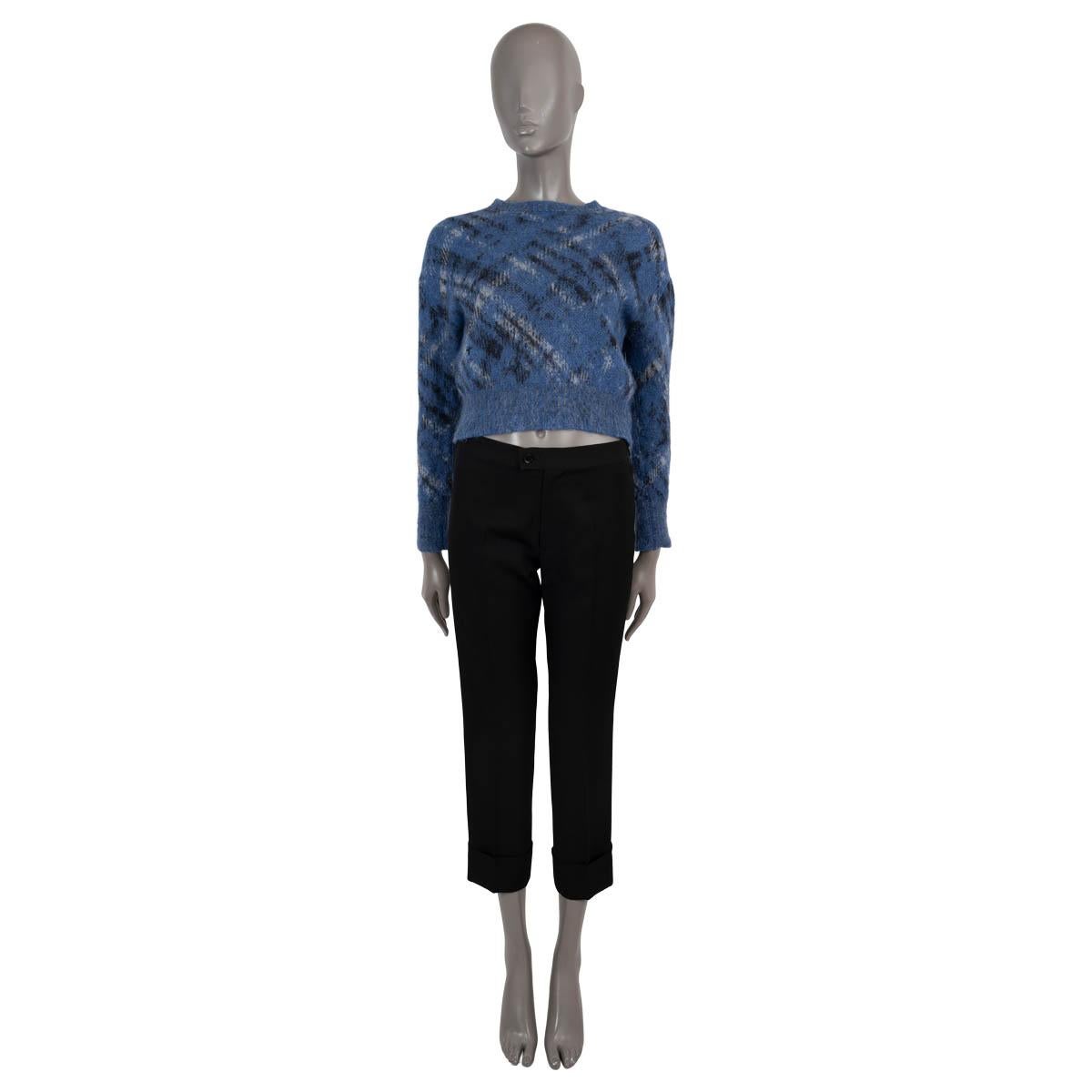 Women's CHRISTIAN DIOR blue mohair & alpaca 2023 CHECK'N'DIOR Cropped Sweater M