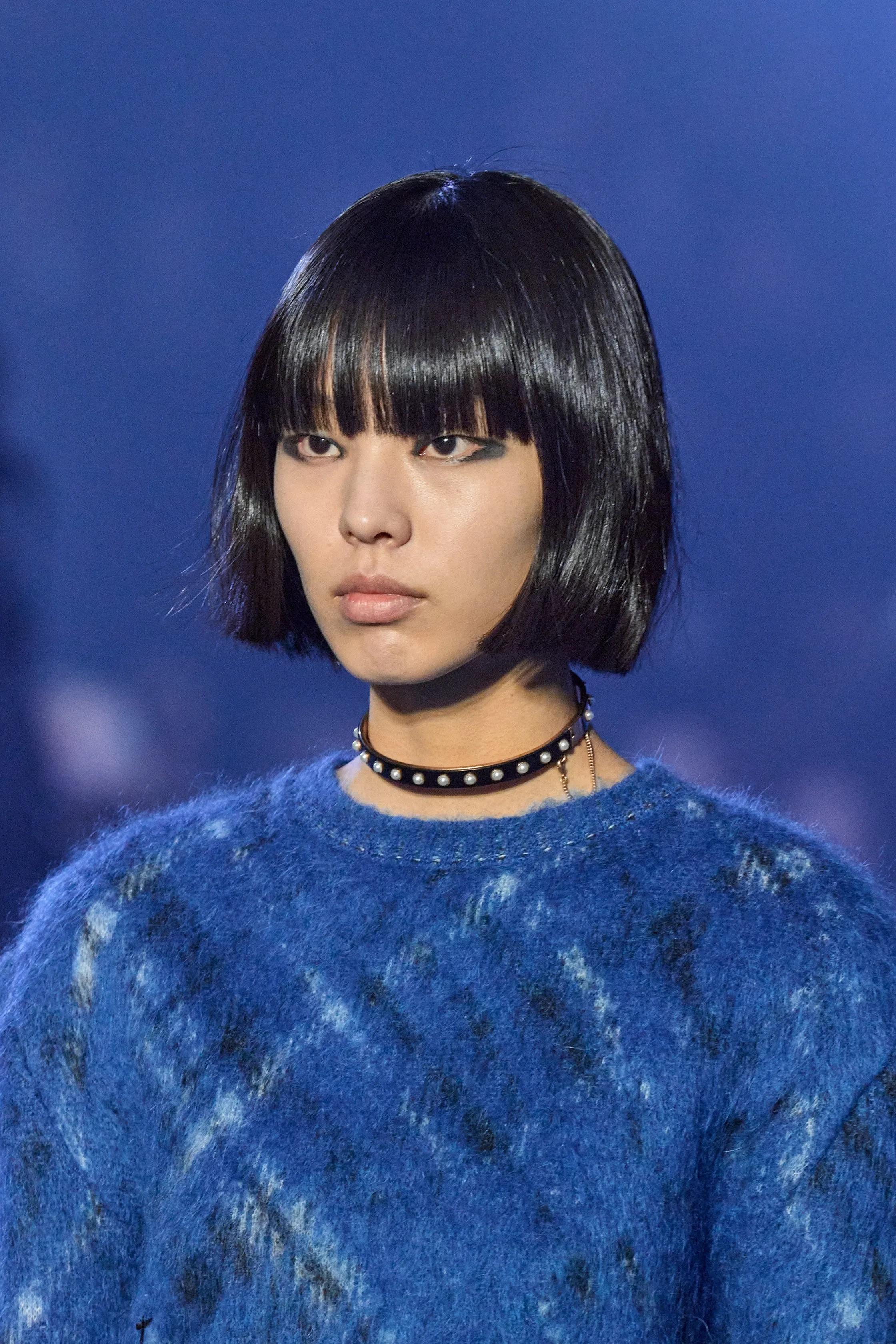 CHRISTIAN DIOR blue mohair & alpaca 2023 CHECK'N'DIOR Cropped Sweater M 4