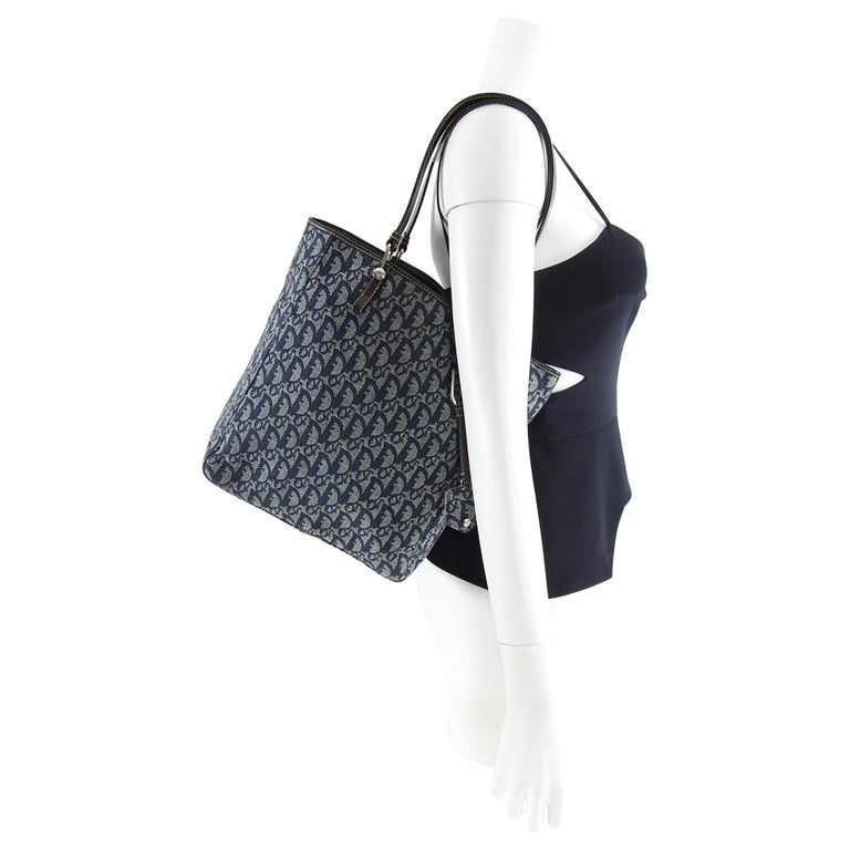Christian Dior Blue Monogram Canvas Saddle Tote Bag For Sale at 1stdibs