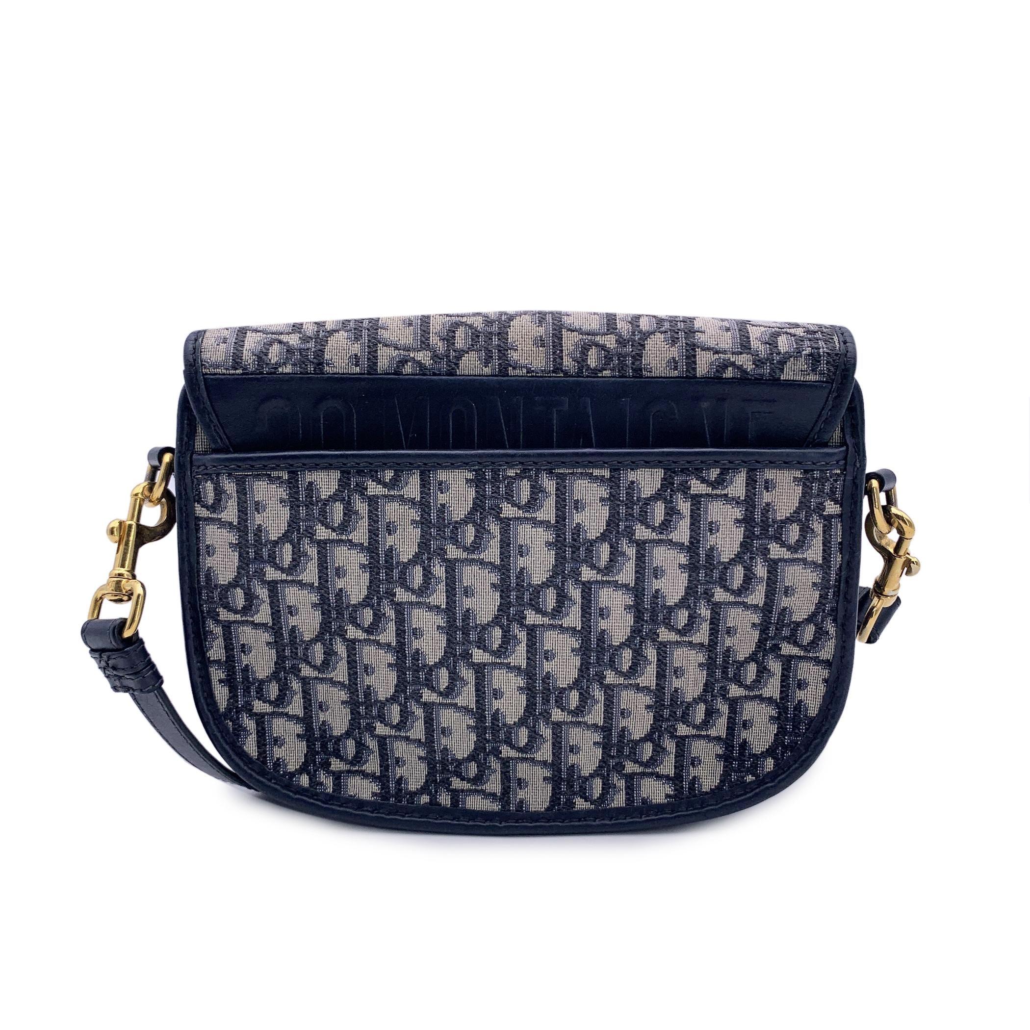Black Christian Dior Blue Monogram Oblique Canvas Bobby Messenger Bag