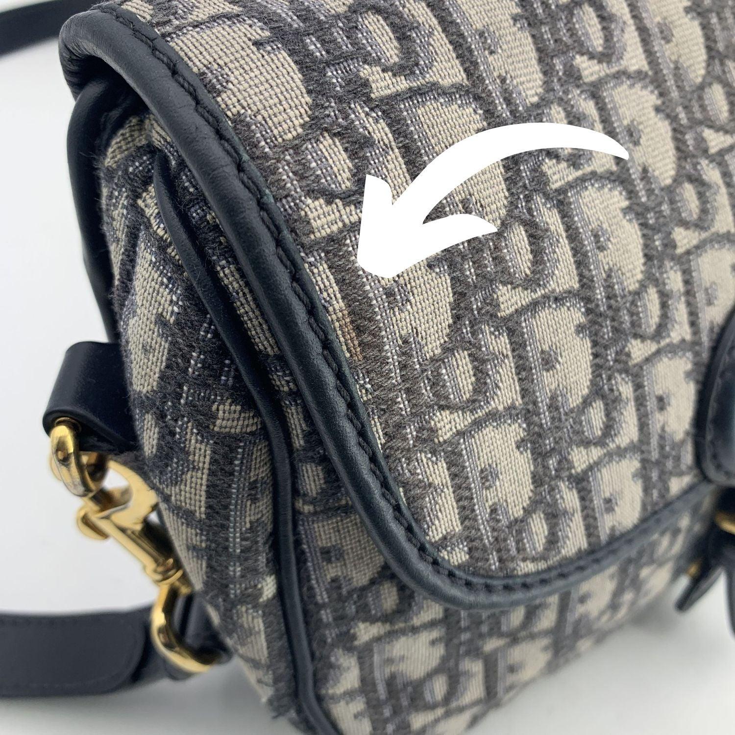 Christian Dior Blue Monogram Oblique Canvas Bobby Messenger Bag In Good Condition In Rome, Rome