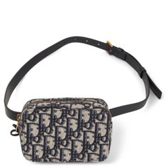 CHRISTIAN DIOR blue MONOGRAM OBLIQUE canvas POUCH Belt Bag