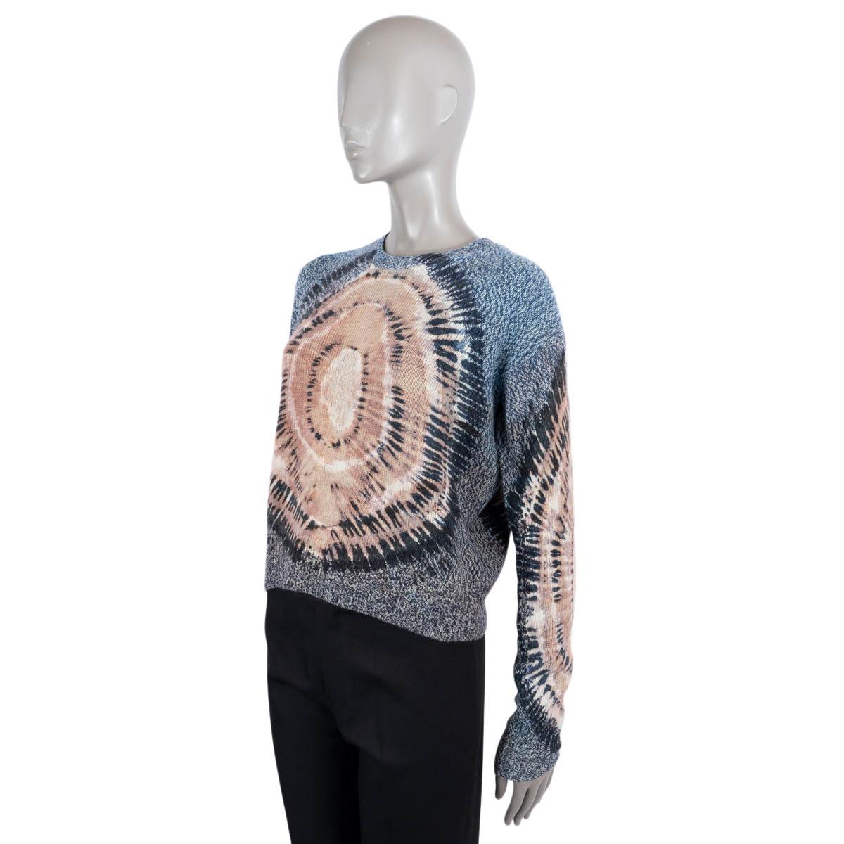 CHRISTIAN DIOR blue & nude cashmere 2021 TIE-DYE Sweater 34 XS 1
