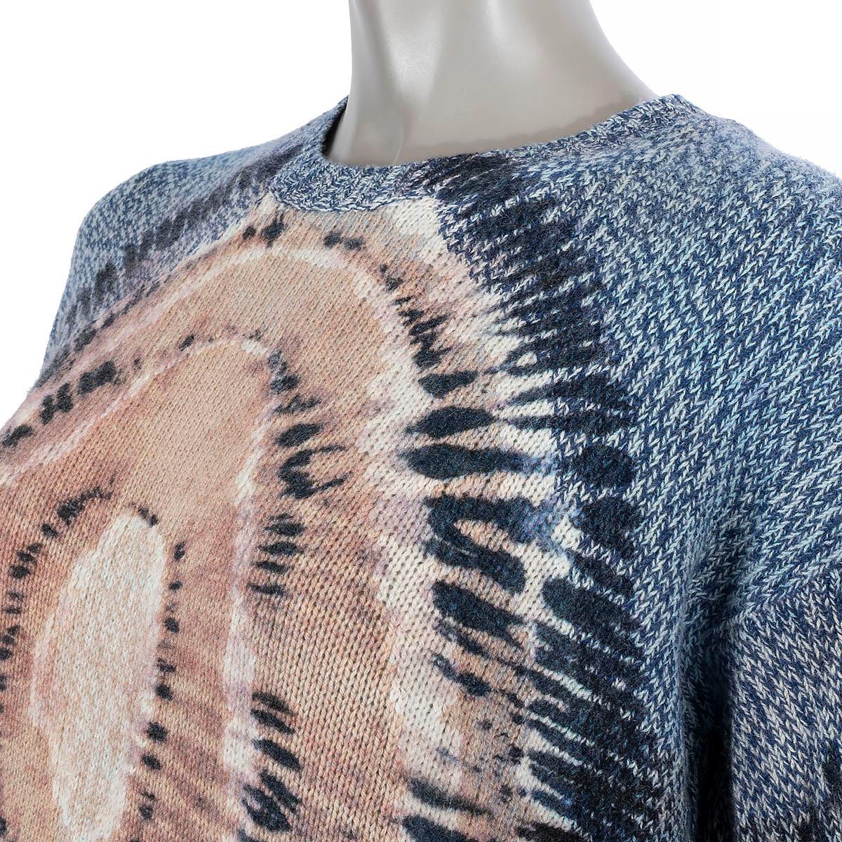 CHRISTIAN DIOR blue & nude cashmere 2021 TIE-DYE Sweater 34 XS 3