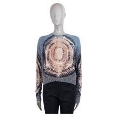 CHRISTIAN DIOR blue & nude cashmere 2021 TIE-DYE Sweater 34 XS